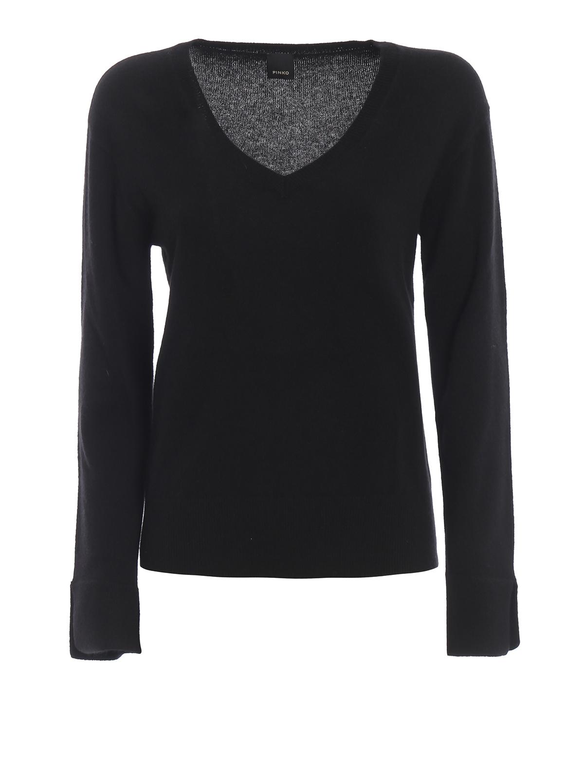 Pinko Spesso Black Cashmere Sweater - Lyst