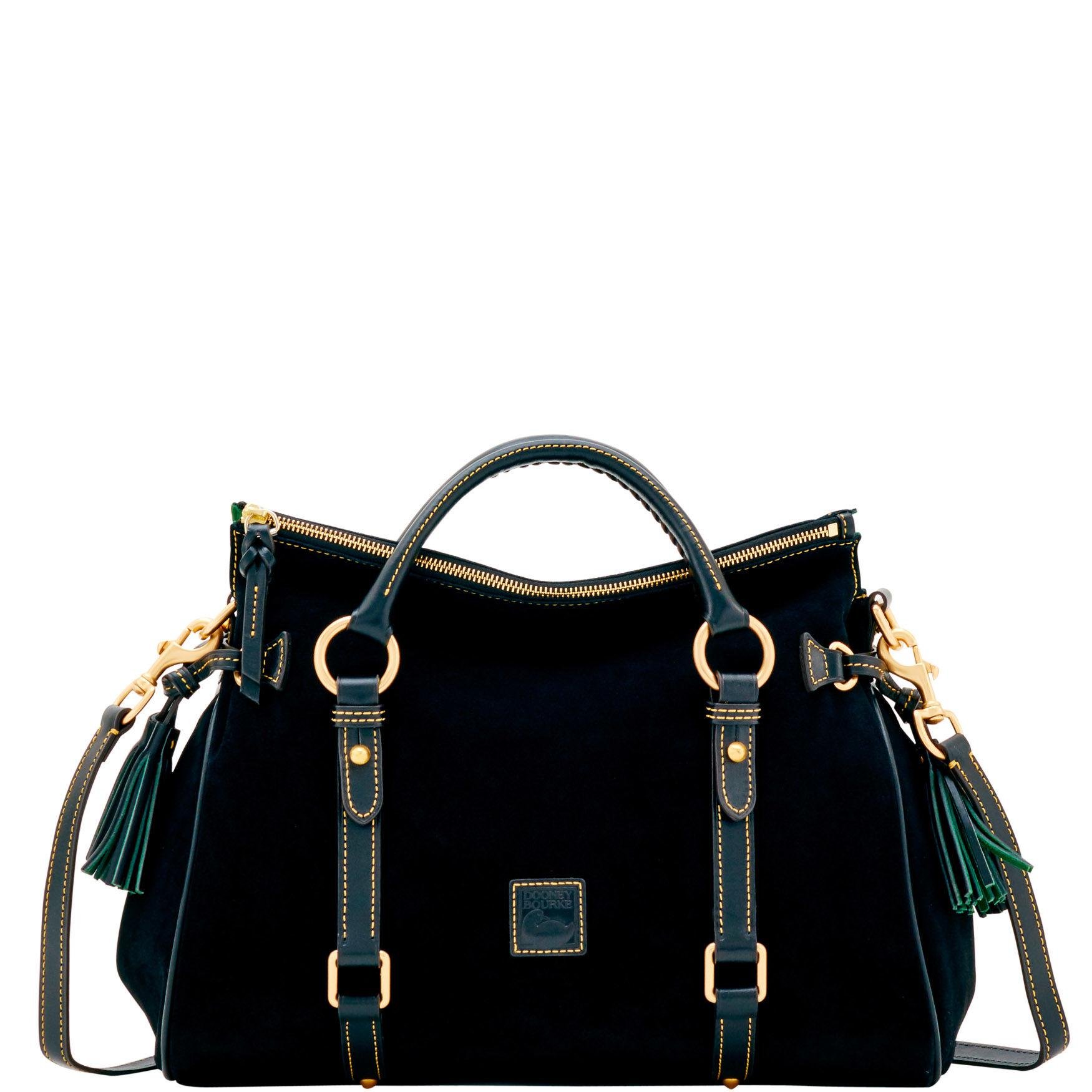 dooney and bourke black suede handbags