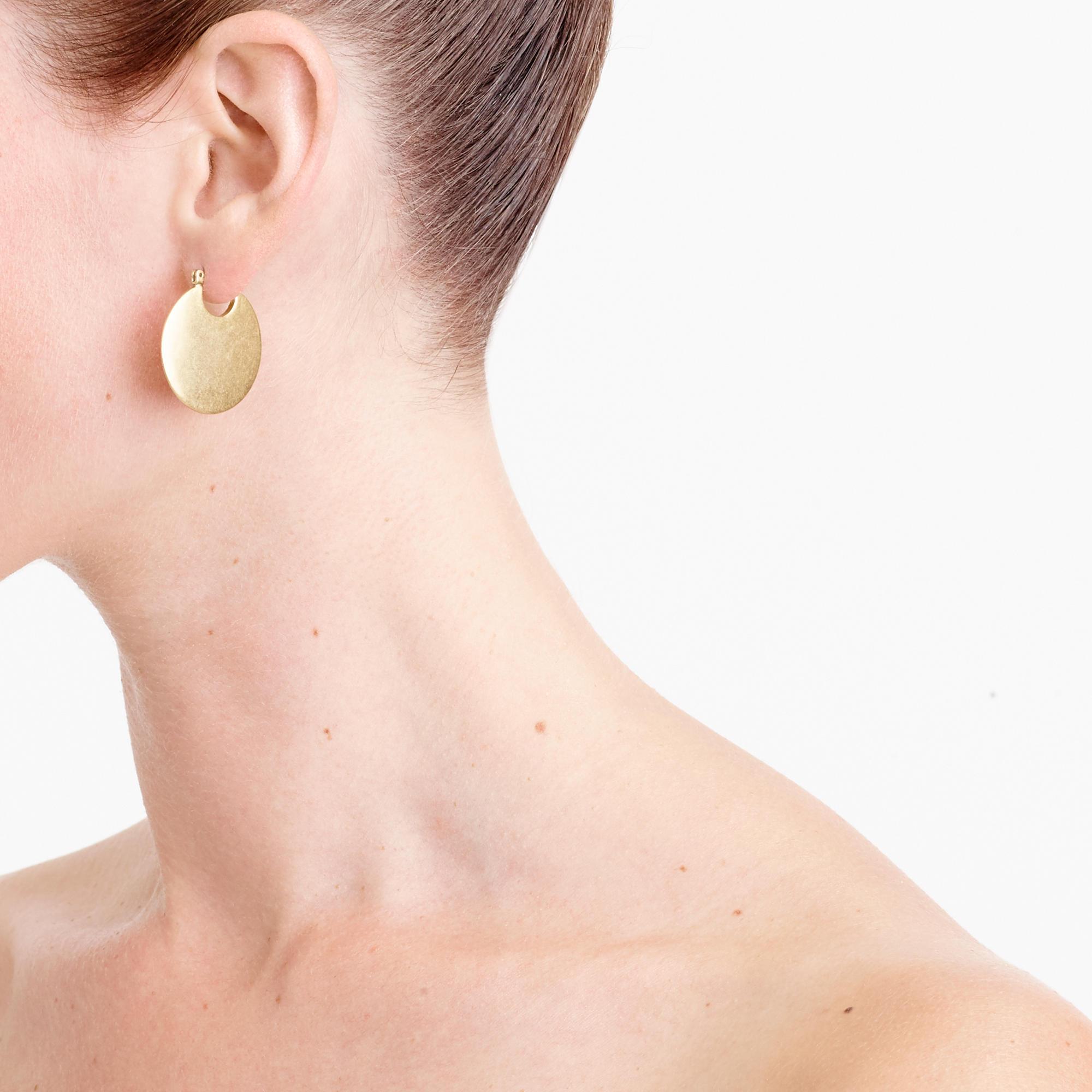 Lyst J Crew Round Disk Earrings In Metallic Gallery