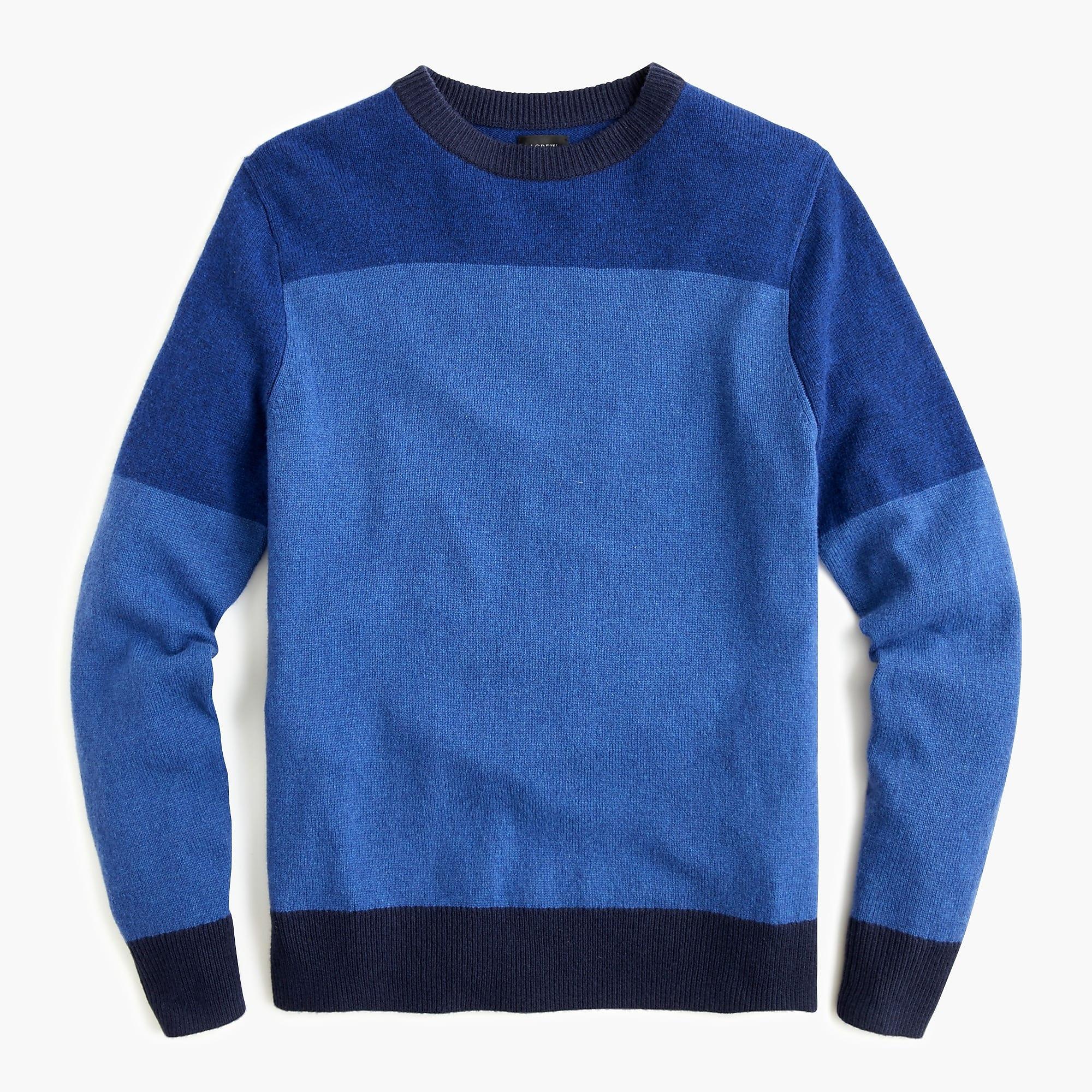 J.Crew Rugged Merino Wool Colorblock Crewneck Sweater in Blue for Men ...