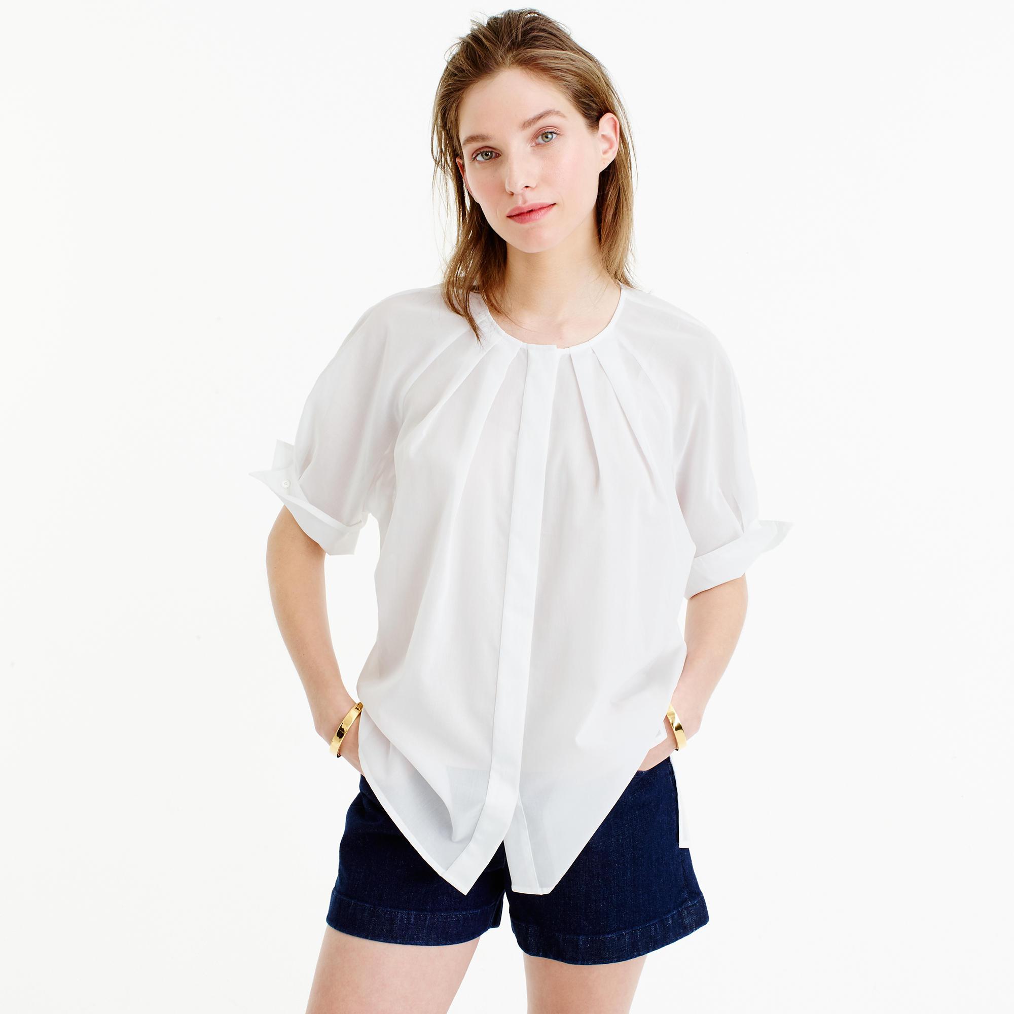 Lyst J.Crew Collection Thomas Mason Cotton Voile Peasant Top in White