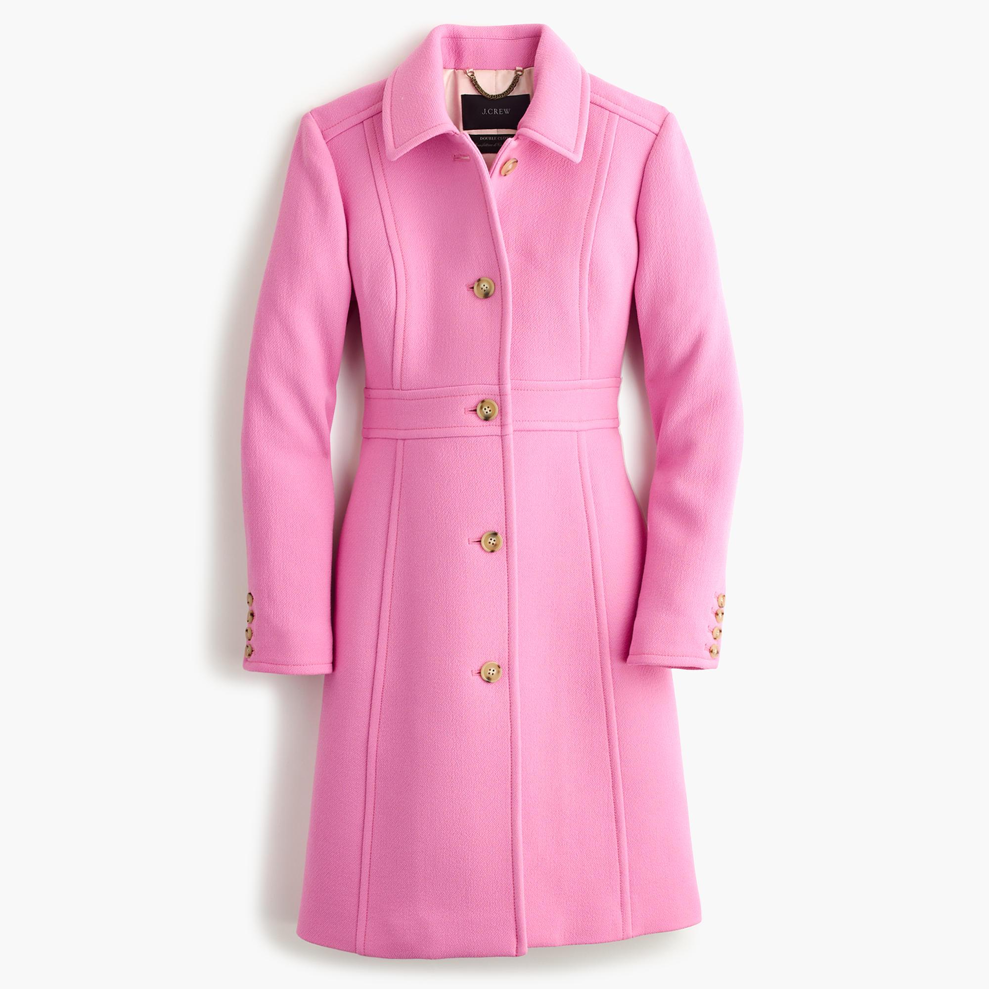 j crew pink fur coat
