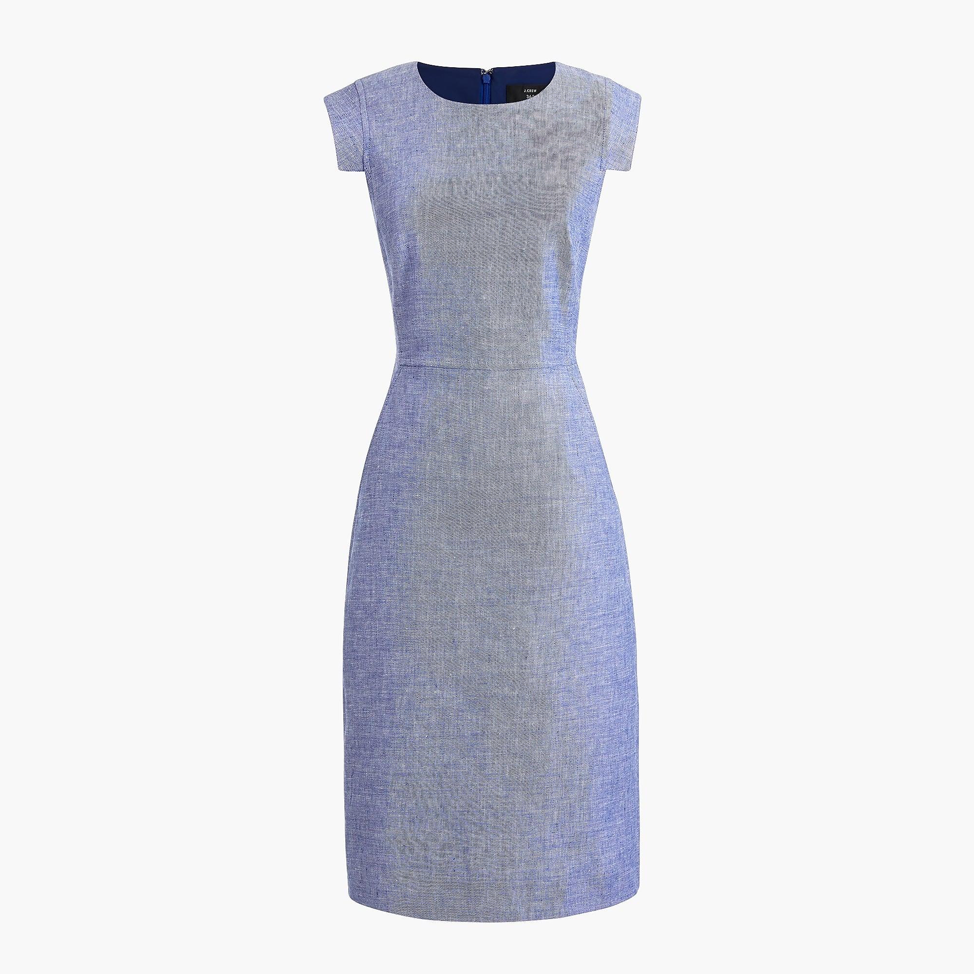 J.Crew Résumé Dress In Stretch Linen in Bright Indigo (Blue) Lyst