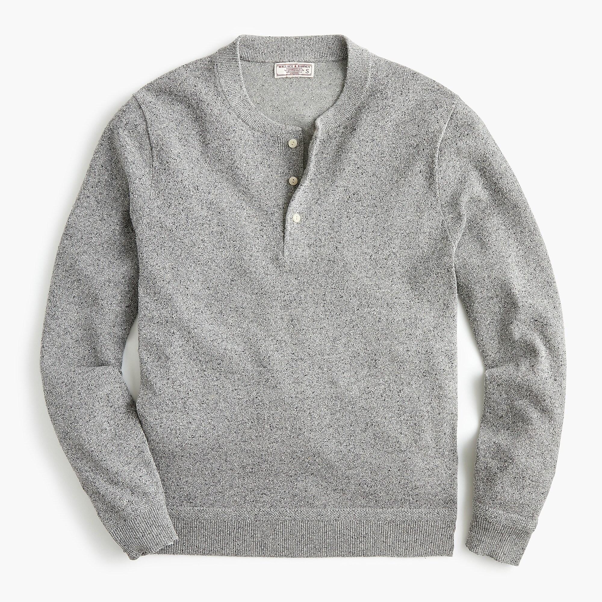 J.Crew Wallace & Barnes Silk-cotton Henley Sweater in Gray for Men - Lyst