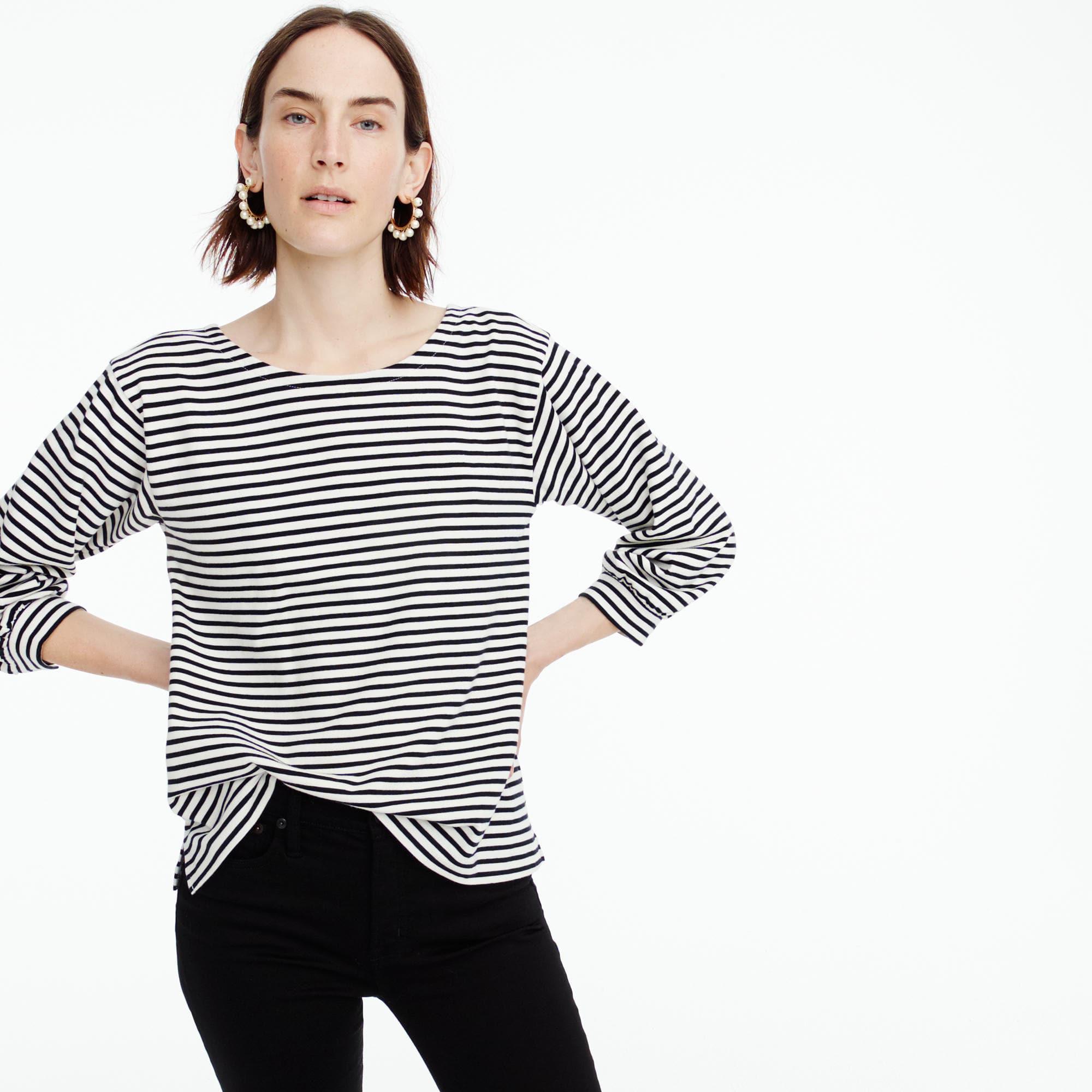 Lyst - J.Crew Tie-back Top In Stripe in Black