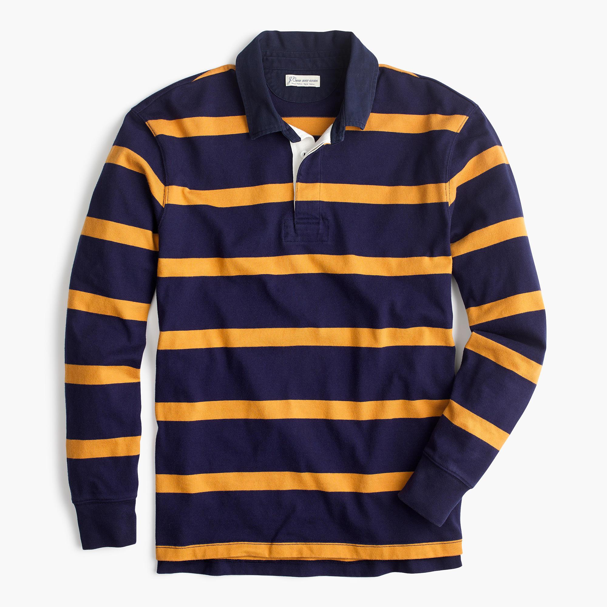 J.Crew Cotton Rugby Shirt In Thin Stripe in Blue for Men - Lyst