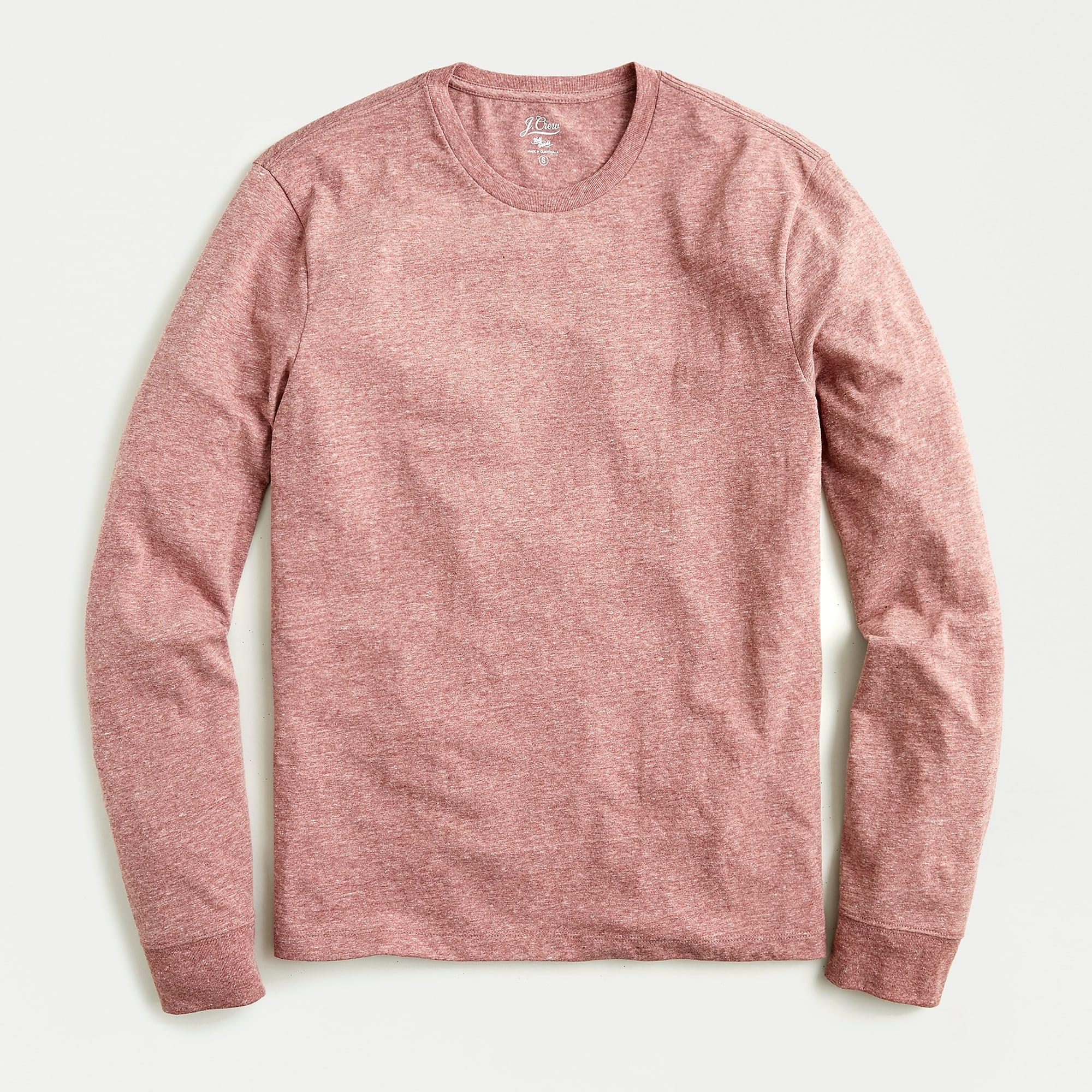 J.Crew Essential Long-sleeve T-shirt In Heathered Cotton in Pink for ...