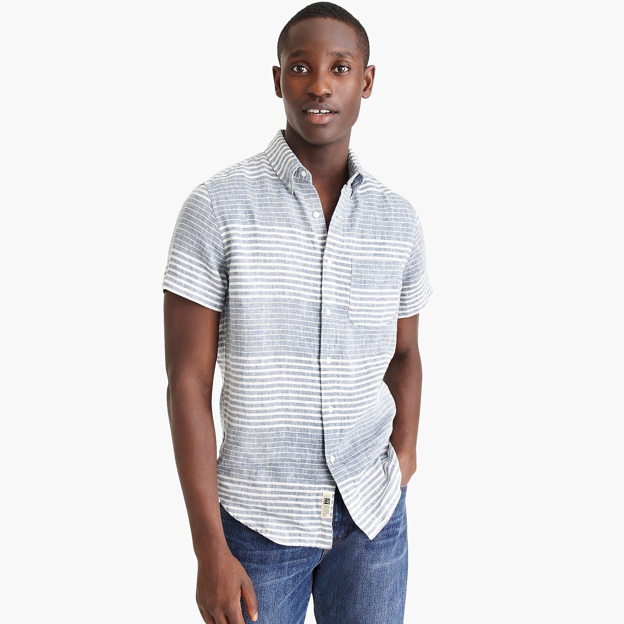 J.Crew Short-sleeve Baird Mcnutt Irish Linen Striped Shirt in Blue for ...