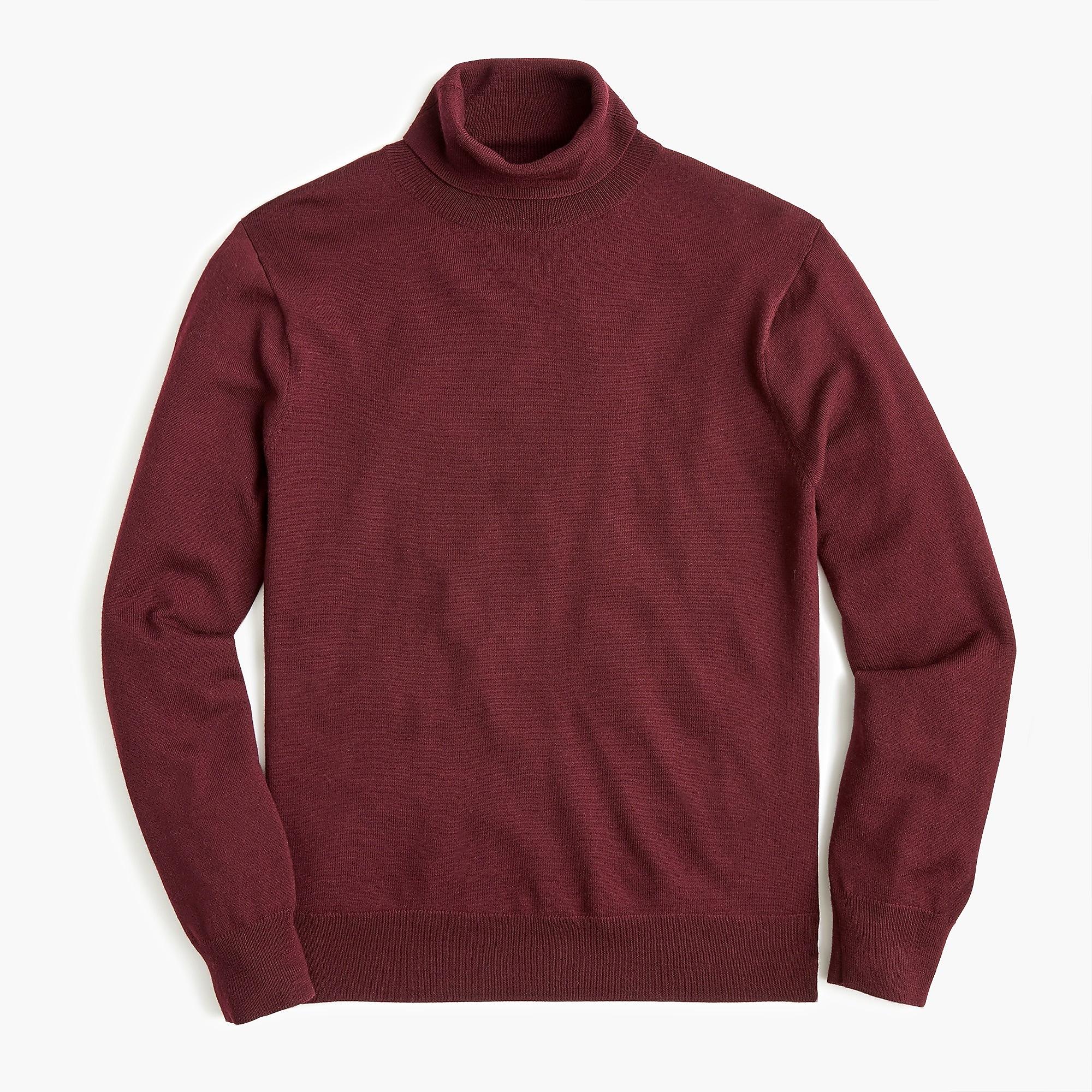 J.Crew Washable Merino Wool Turtleneck Sweater in Dark Burgundy (Red ...