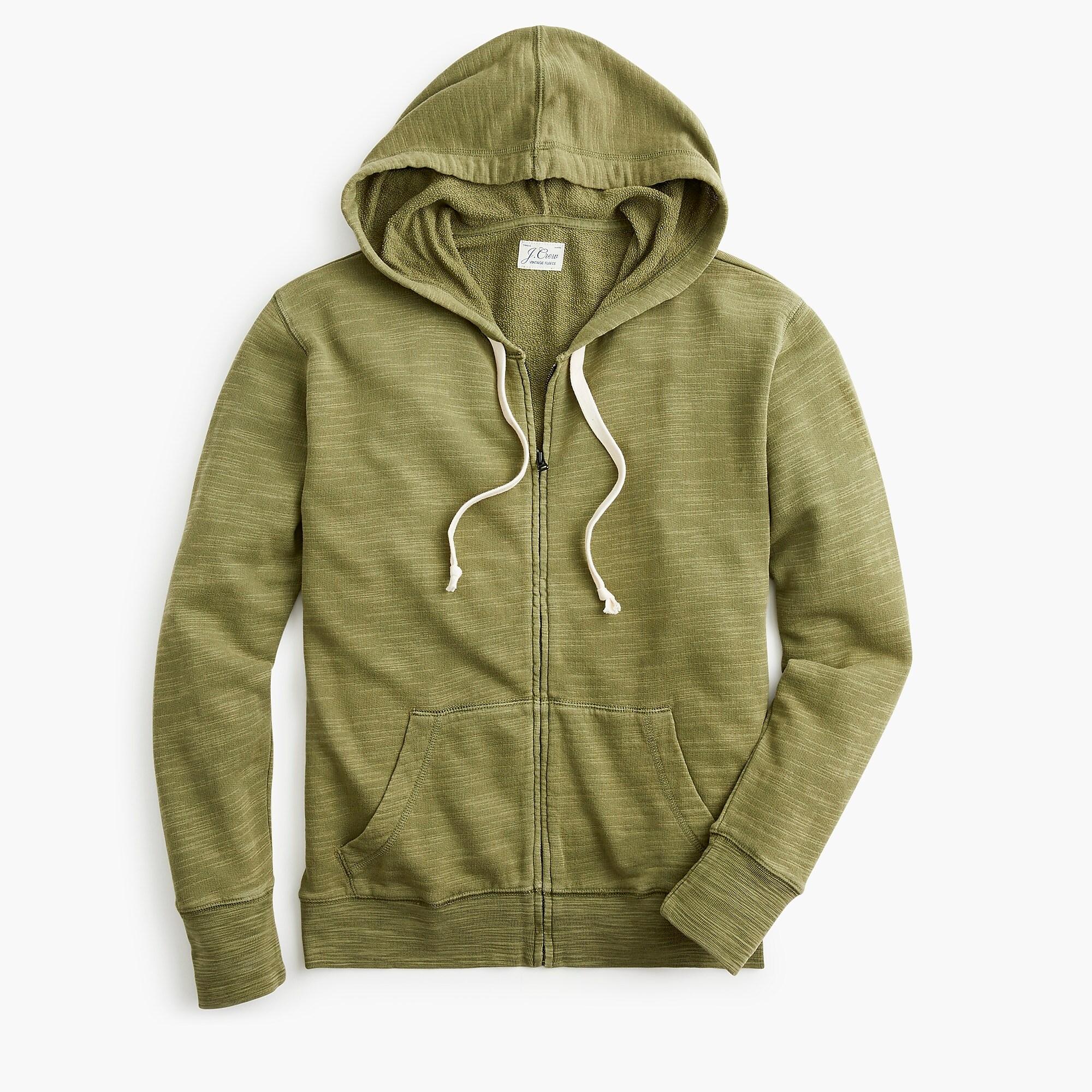 J.Crew Zipup Hoodie In Vintage Cotton Terry in Green Lyst