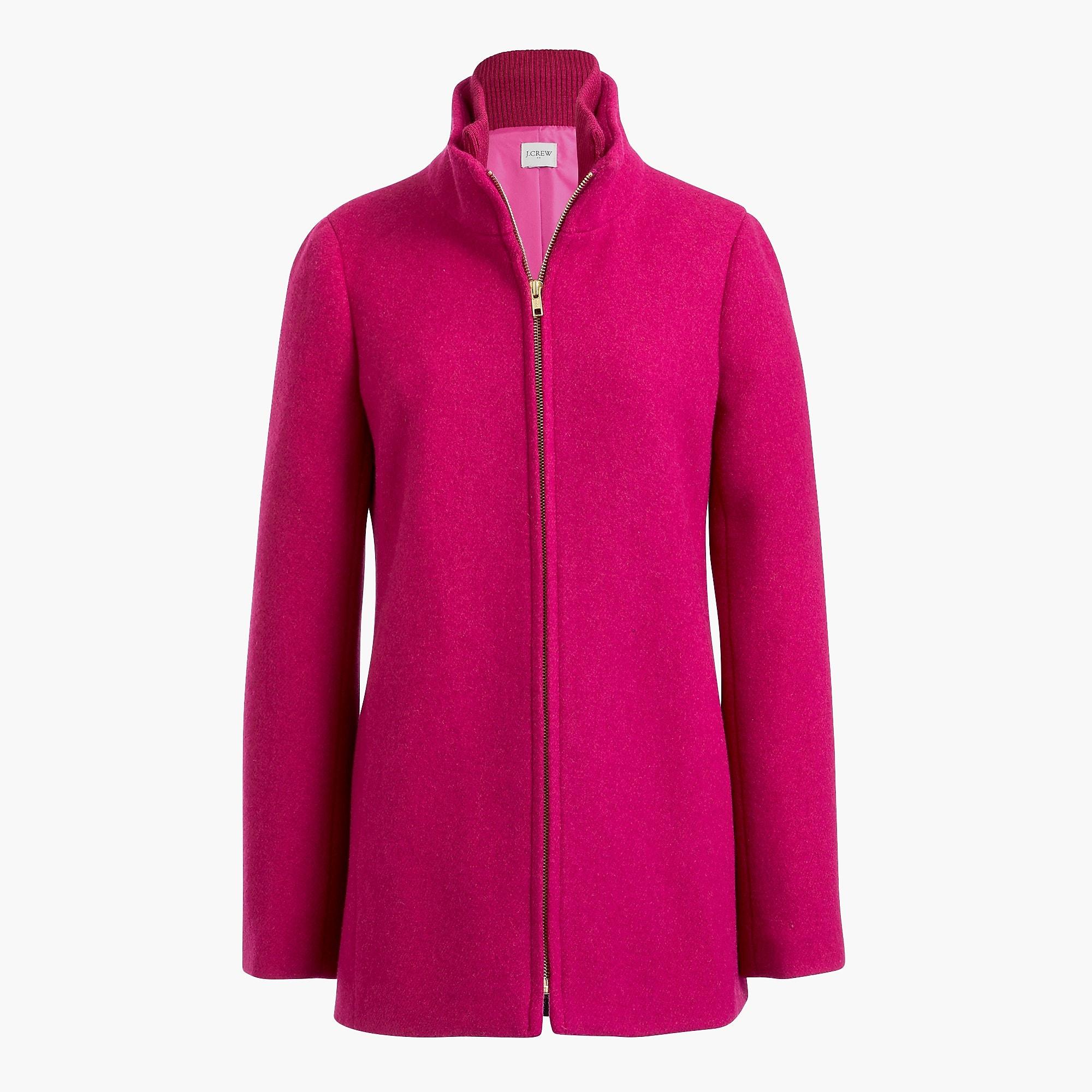 j crew pink fur coat