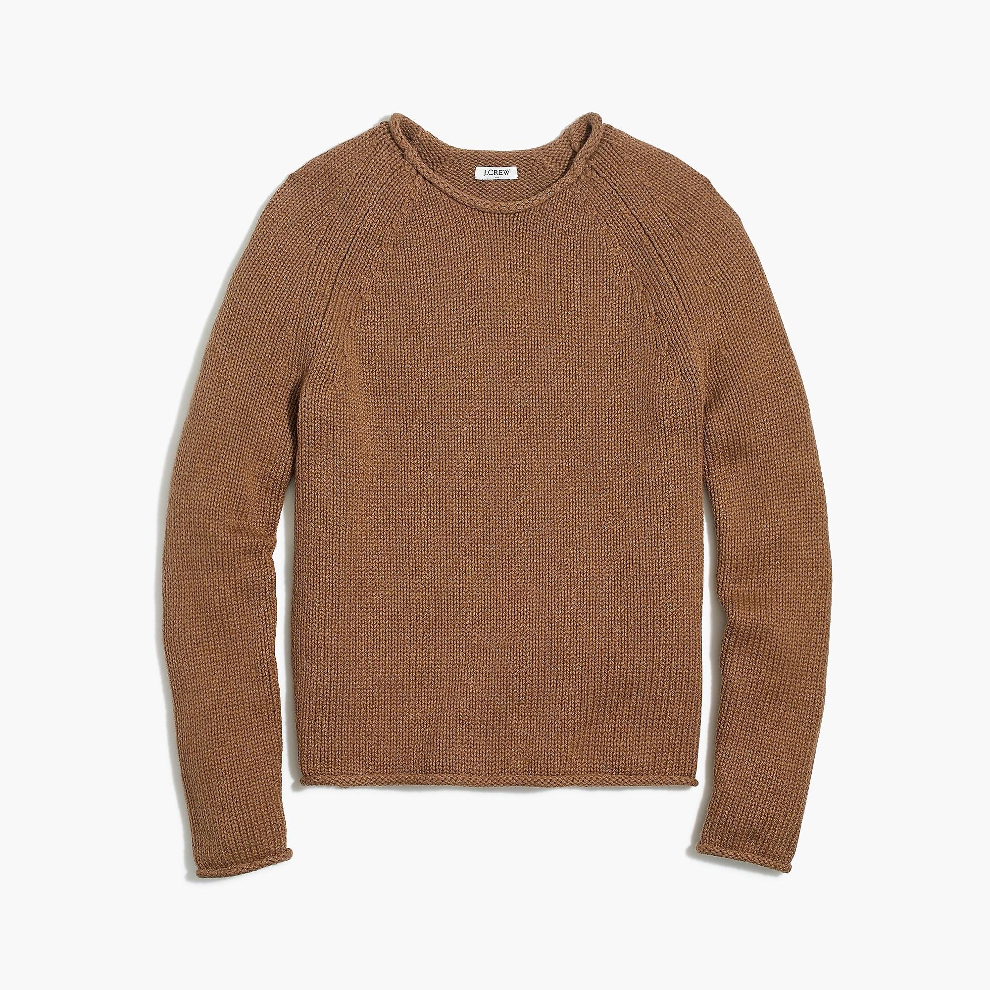 J.Crew Cotton Rollneck Pullover Sweater in Natural - Lyst