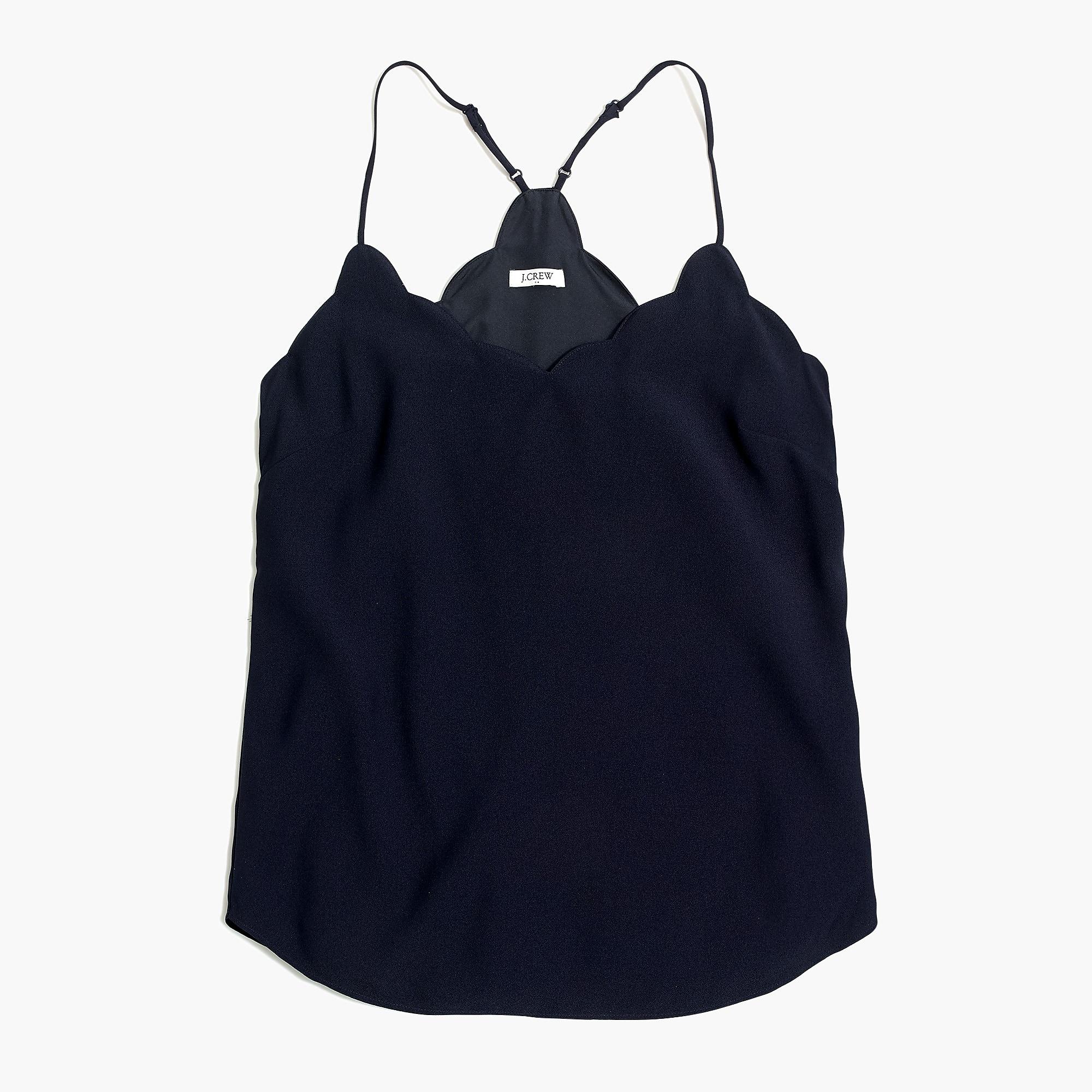 J.Crew Scalloped Cami Top in Navy (Blue) Lyst