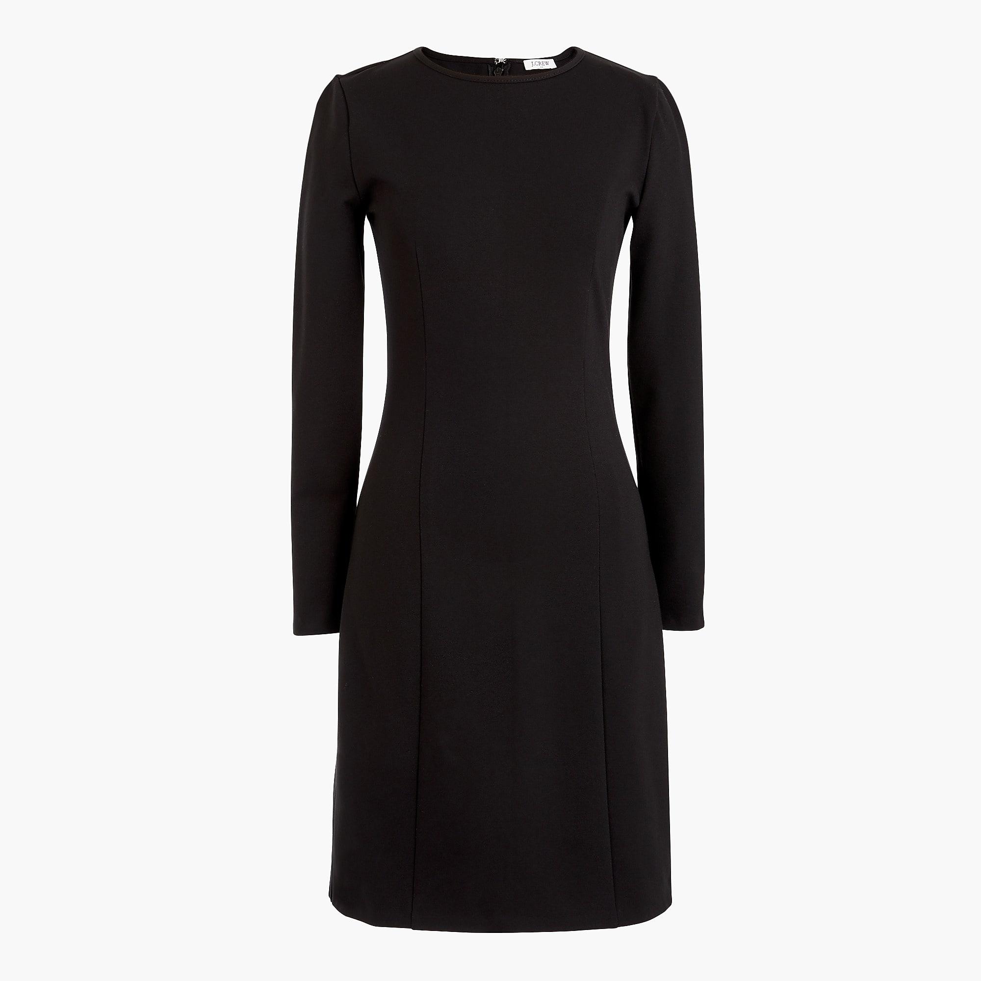 J.Crew Synthetic Long-sleeve Stretch Ponte Dress in Black - Lyst