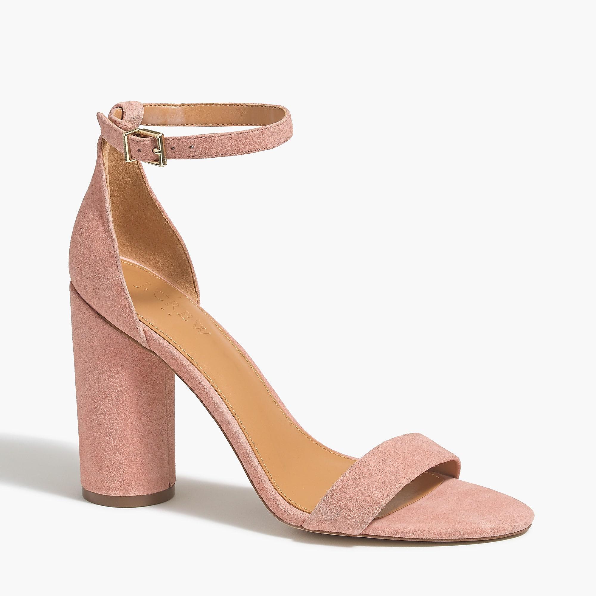 J.Crew Suede Block-heel Sandals in Faded Guava (Pink) - Lyst