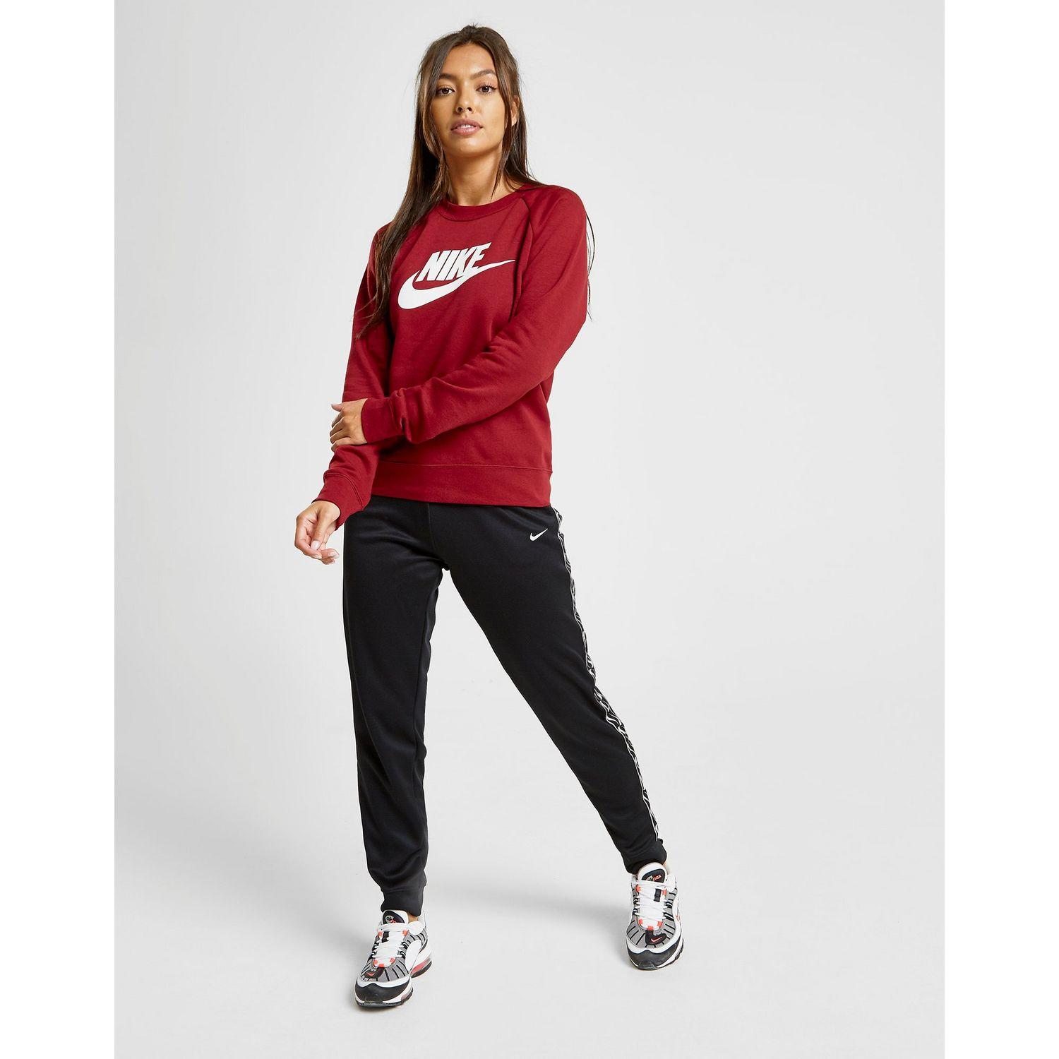 Nike Cotton Essential Futura Crew Sweatshirt in Red/White (Red) - Lyst