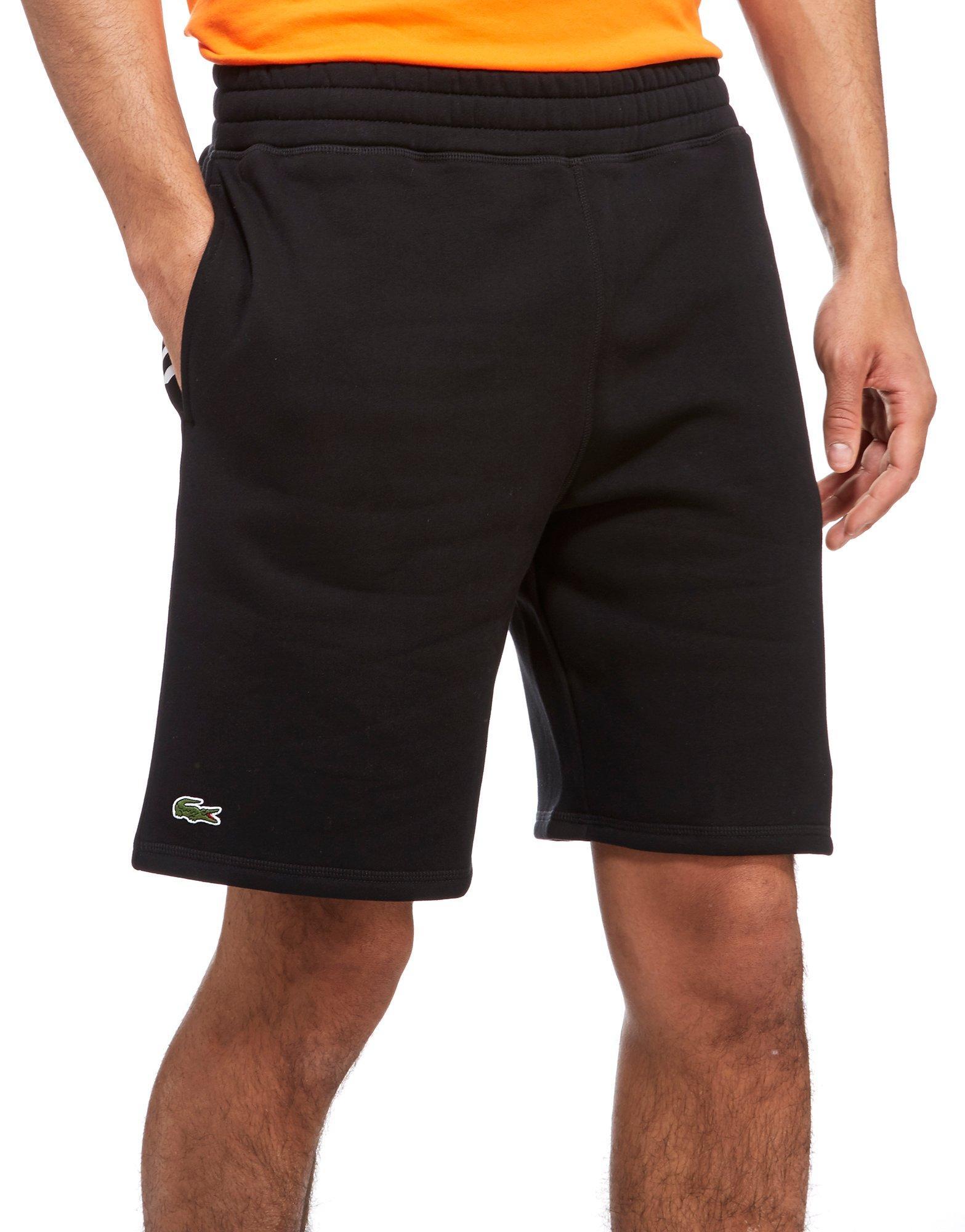 Lyst - Lacoste Back Logo Fleece Shorts in Black for Men