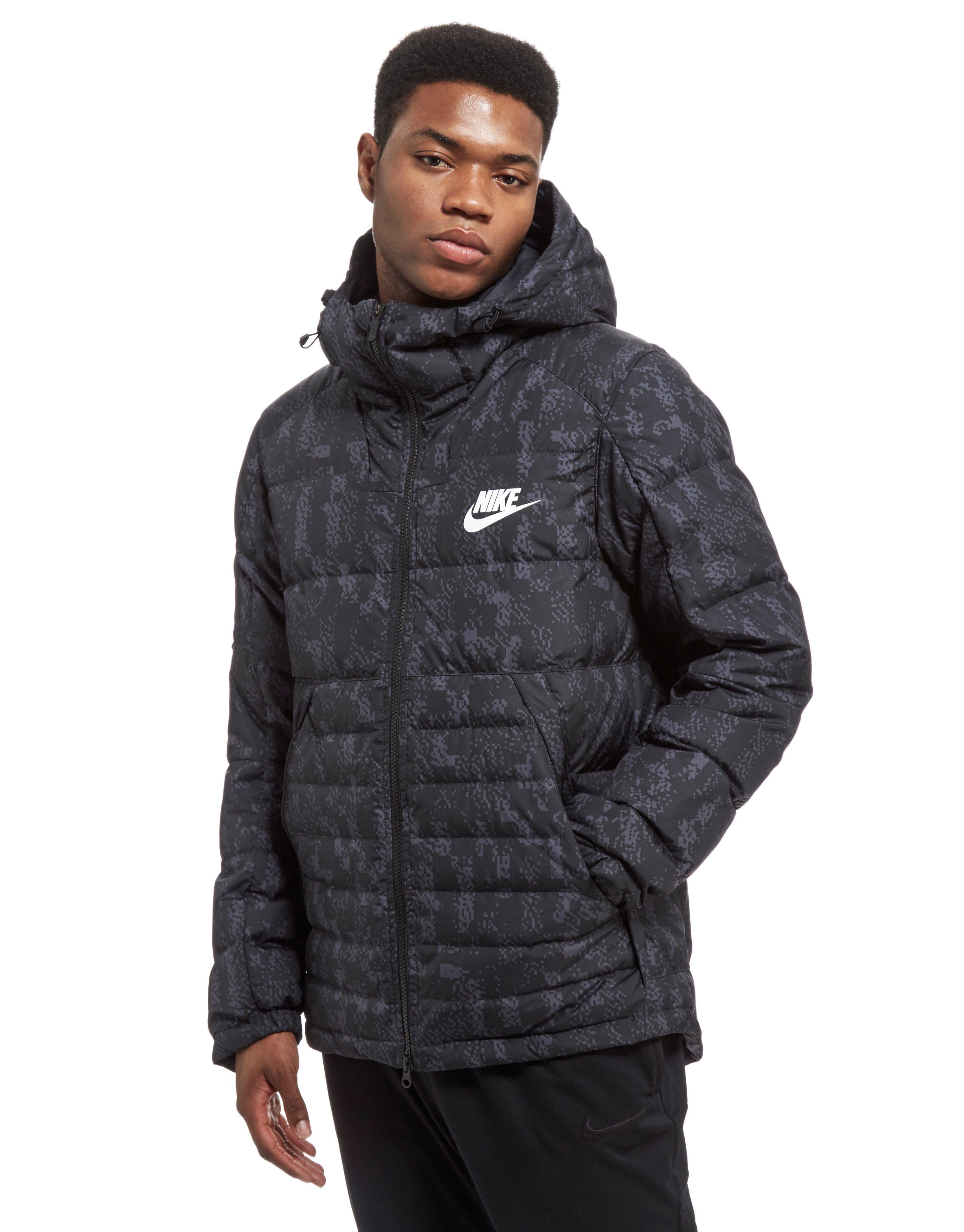 Lyst - Nike Printed Down Fill Hooded Jacket in Black for Men