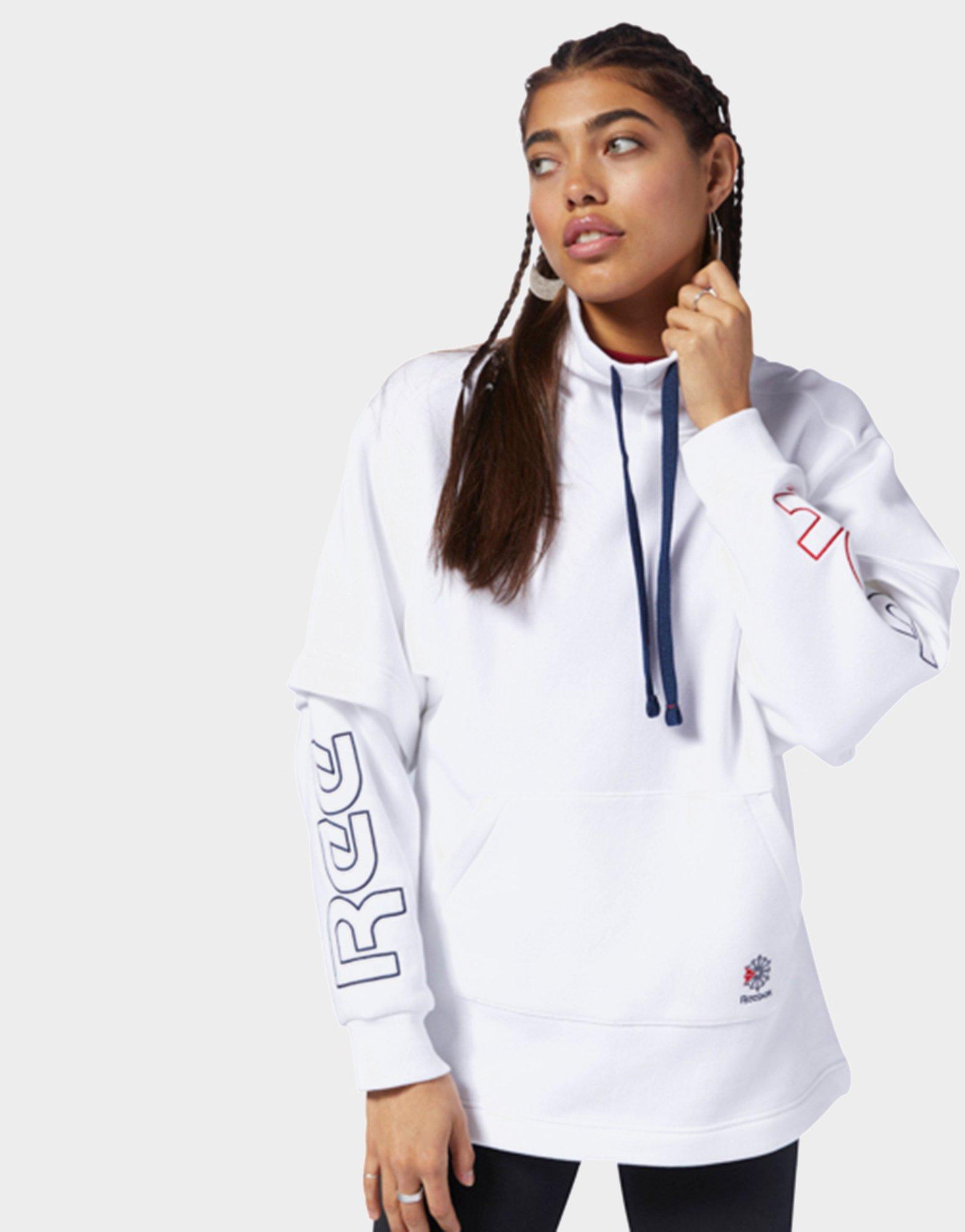 reebok classic hoodie white