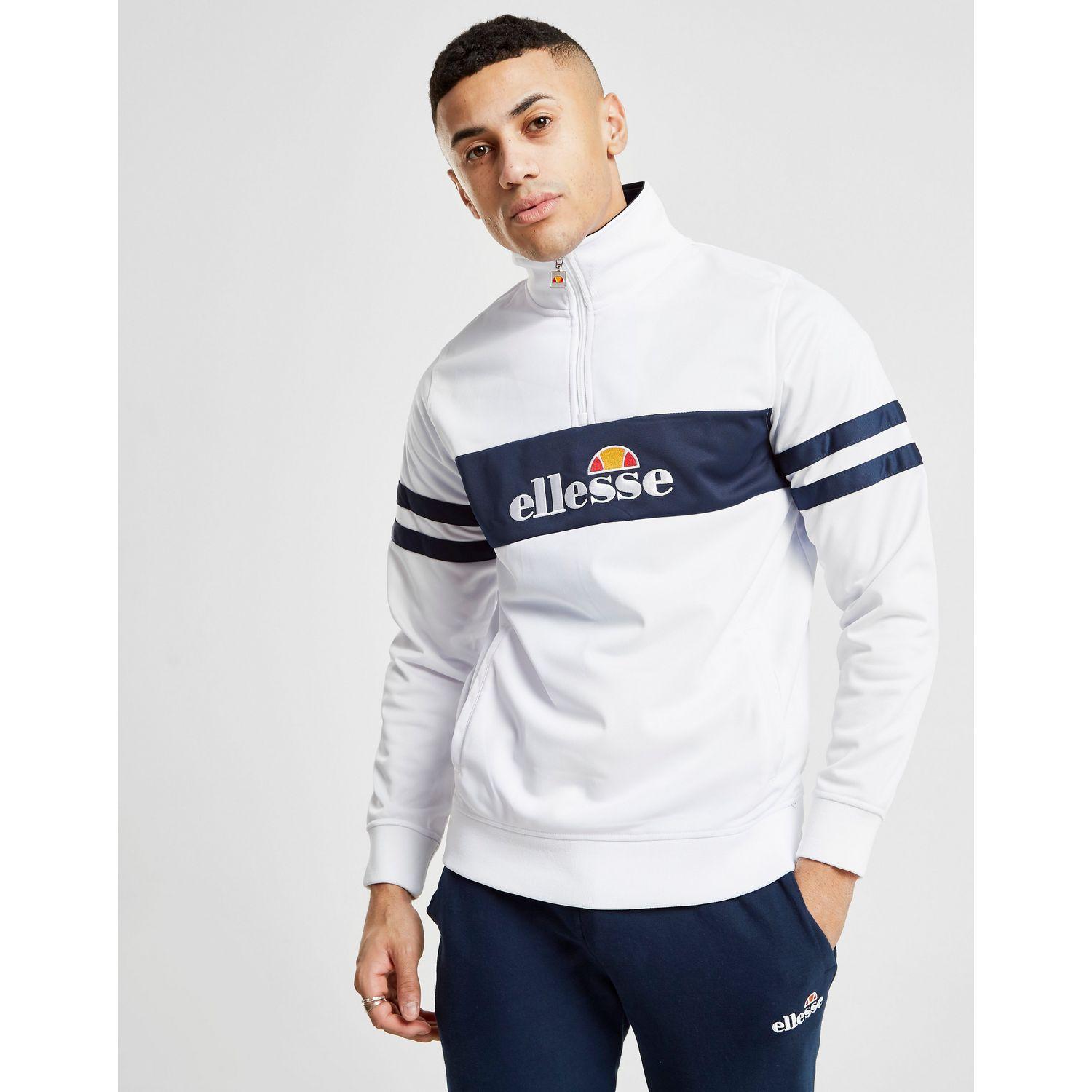 Ellesse Spezia 1/4 Zip Track Top in White for Men - Lyst