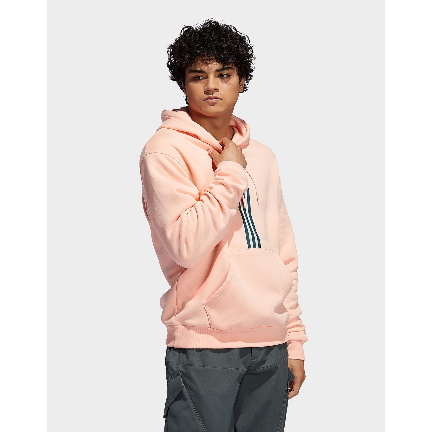 adidas Originals Fleece Solid Pillar Hoodie in Pink for Men Lyst