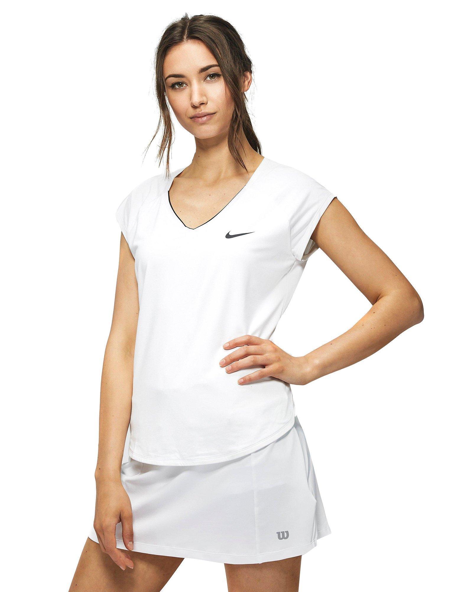 Lyst - Nike Court Tennis V-neck Top in White