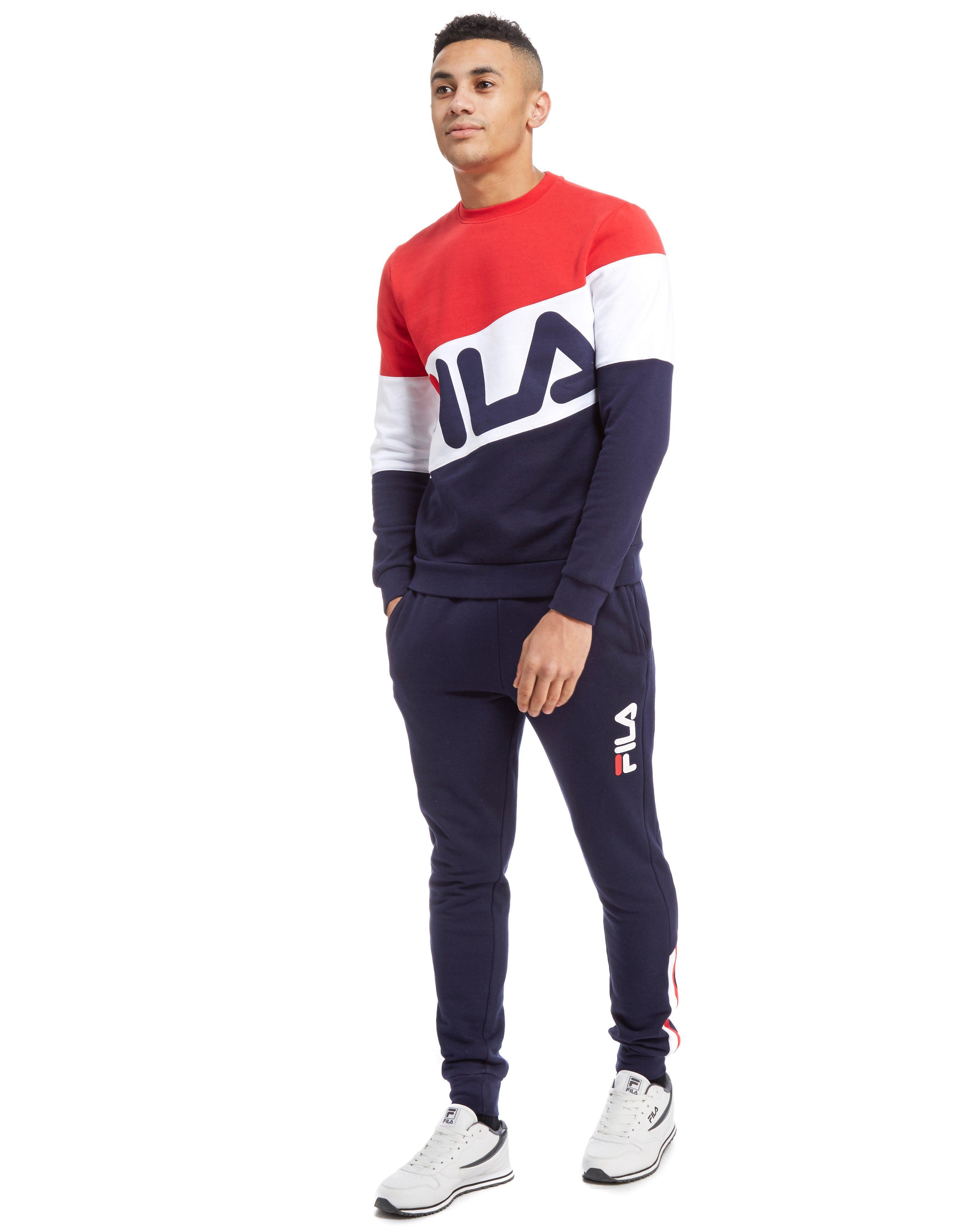 fila repeat back logo crew sweatshirt