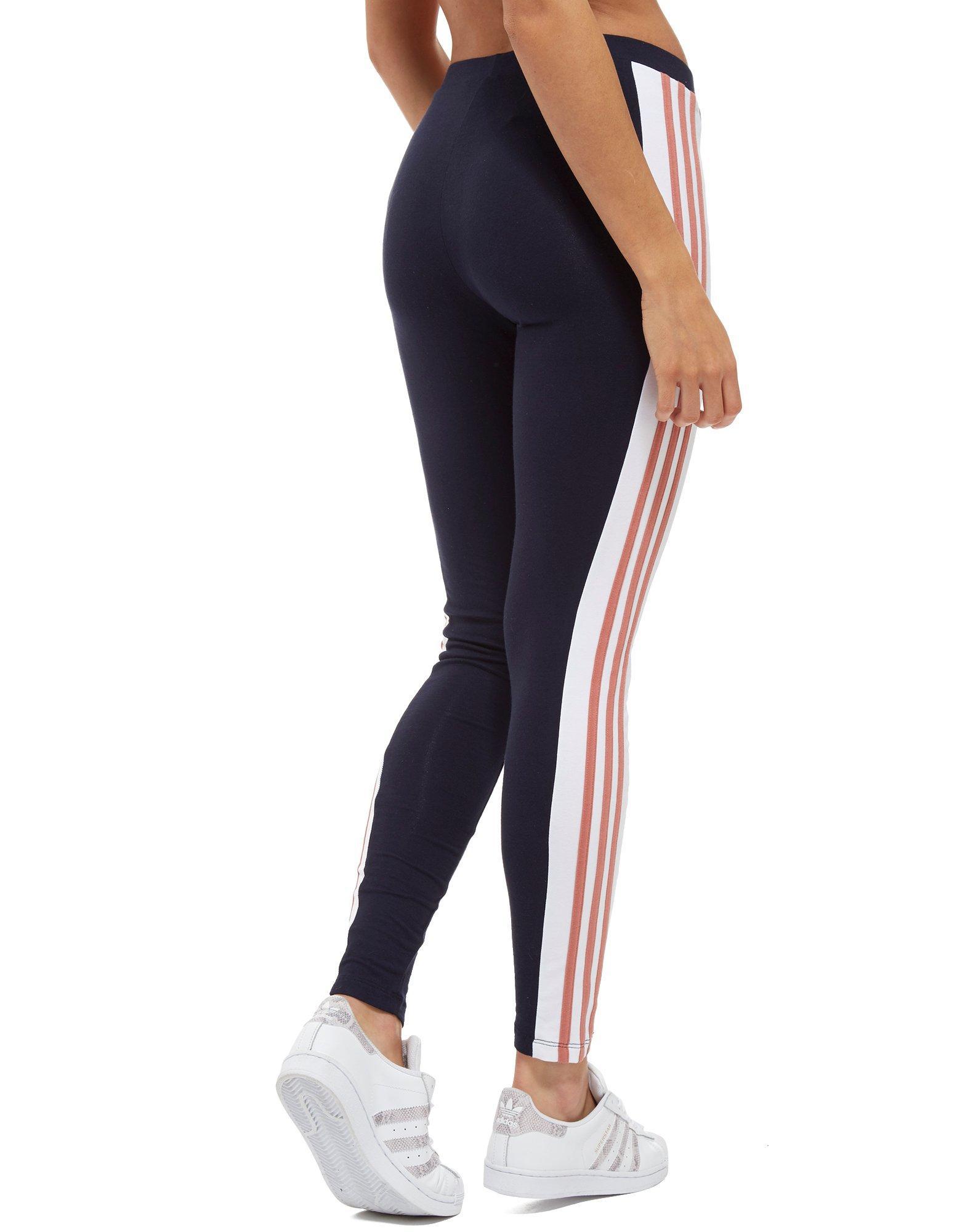 Adidas Originals Blue 3-stripes Panel Leggings Adidas Originals Blue 3-stripes Panel Leggings