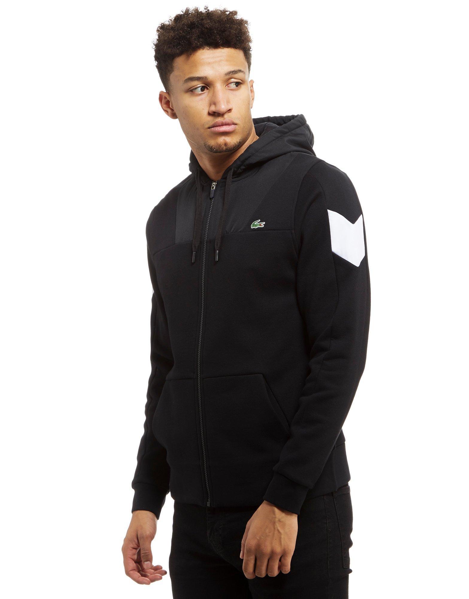 Lyst - Lacoste Block Full Zip Hoodie in Black for Men