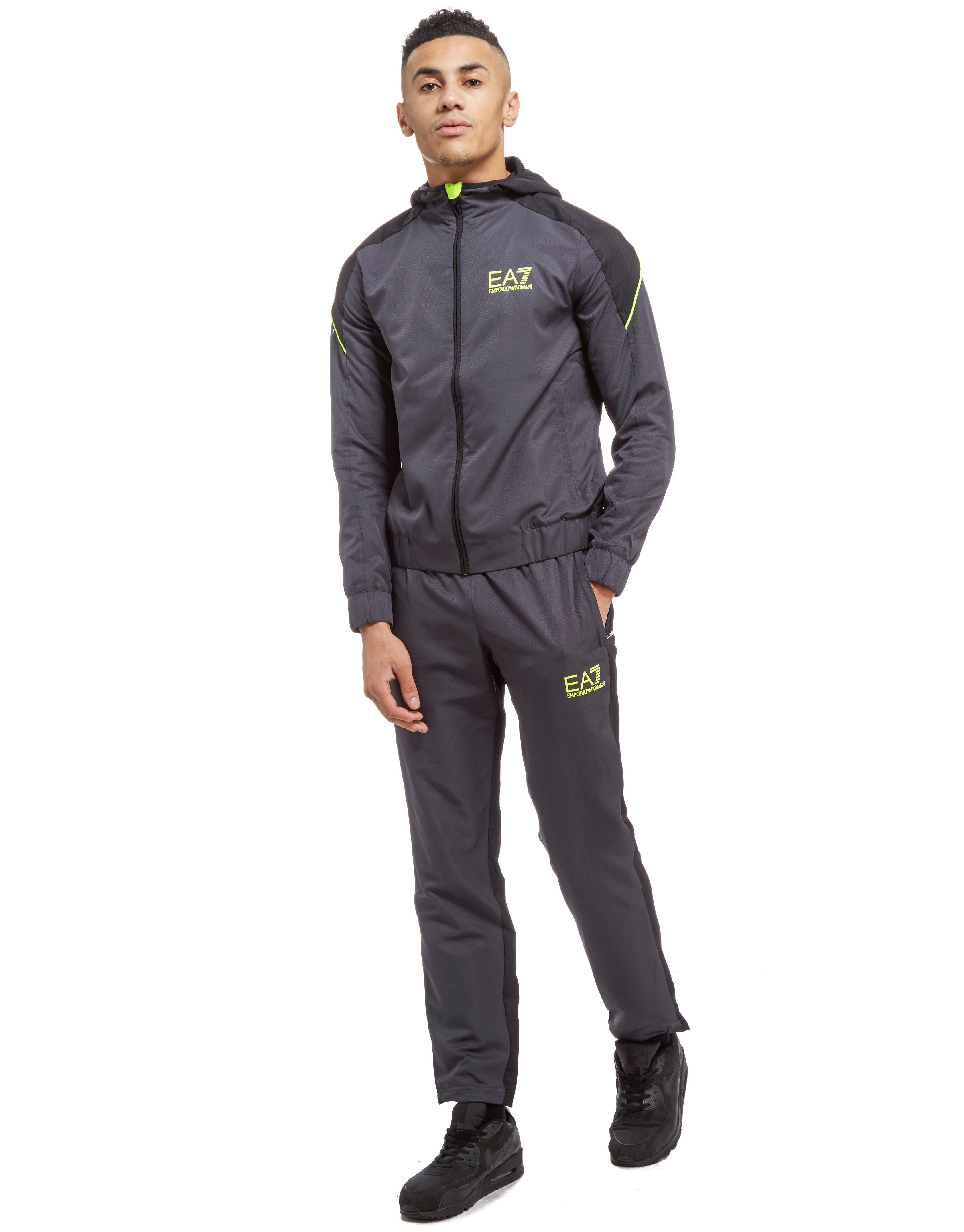 ea7 tracksuit mens grey