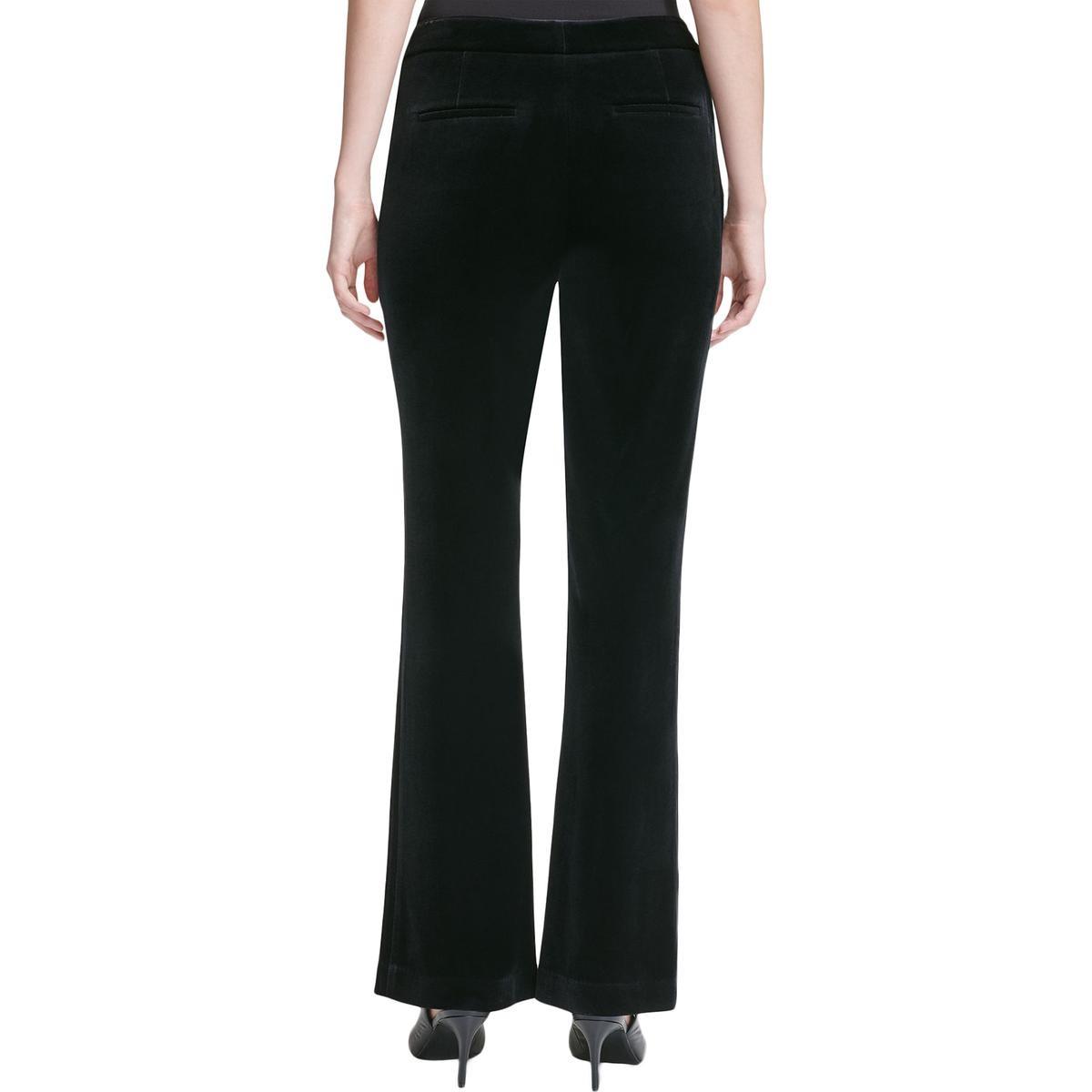 velvet straight leg pants