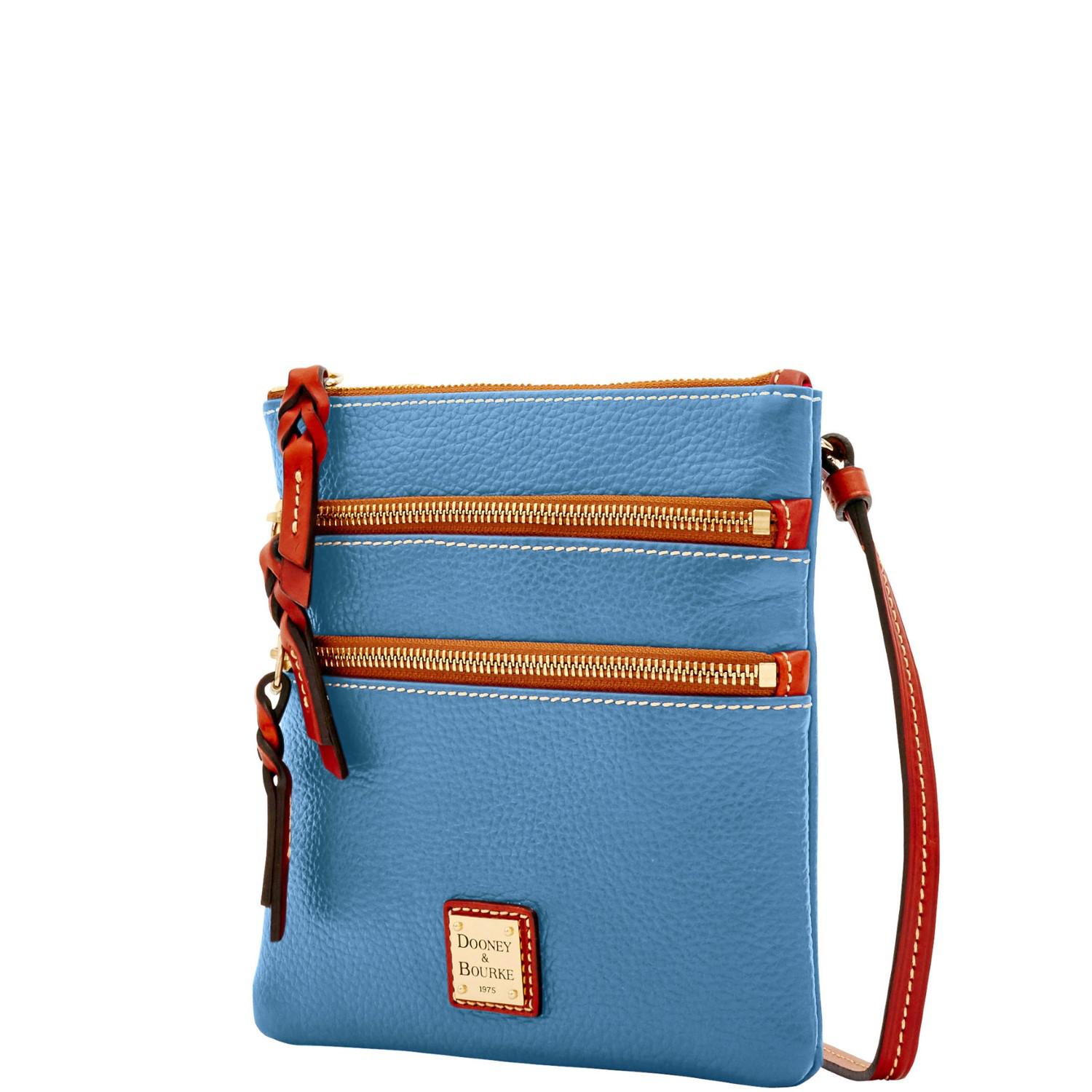 dooney and bourke triple zip crossbody bag leather