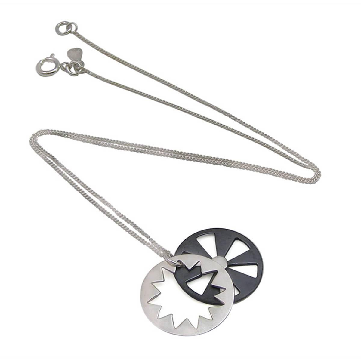 Vicky Davies Oxidised Sterling Silver Sunburst Pendant Necklace In Vicky Davies Women S Metallic Oxidised Sterling Silver Sunburst Pendant Necklace