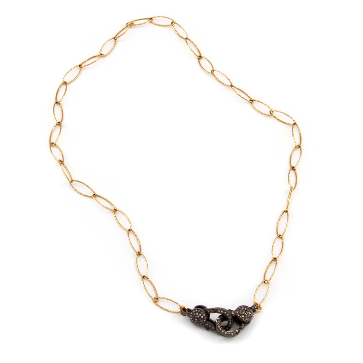 Lyst Ellen Mohr Designs Yellow Gold Plated Pave Lobster Claw Necklace