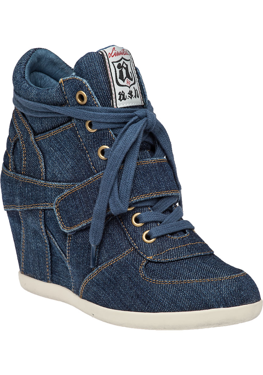 wedge trainers blue