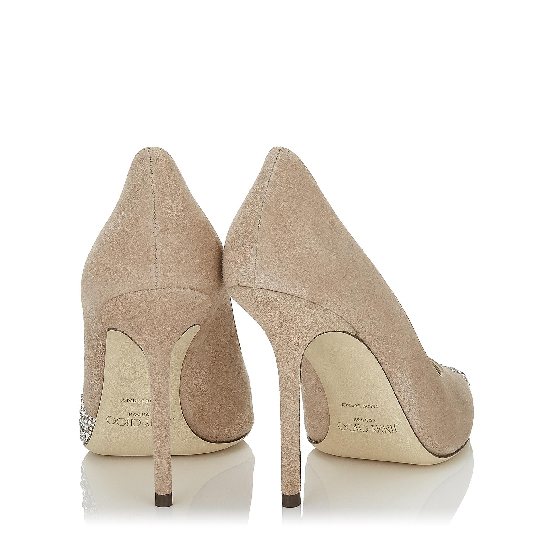 Jimmy Choo Love 85 Ballet Pink Suede Pointy Toe Pump With Asymmetric ...