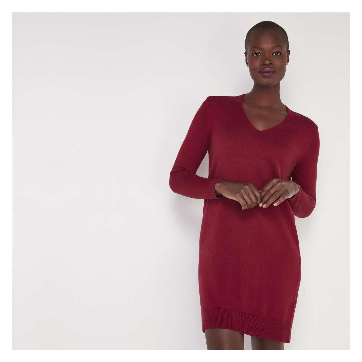 Lyst Joe Fresh V Neck Sweater Dress In Red Joe Fresh Women S Red V Neck Sweater Dress