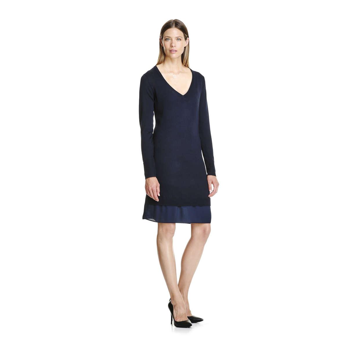 Lyst Joe Fresh Woven Hem Sweater Dress In Blue Gallery