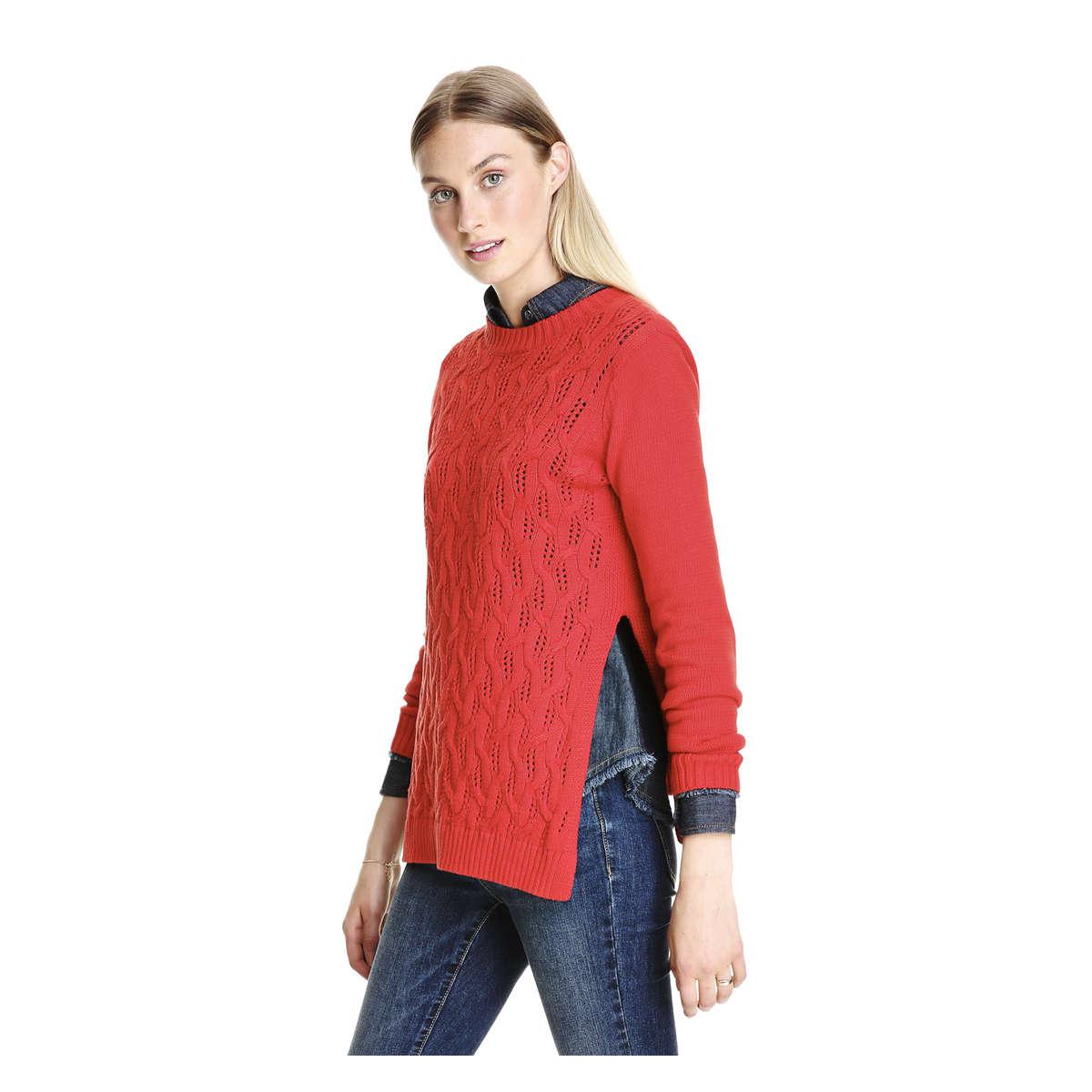 Lyst - Joe Fresh Cable Knit Sweater in Red