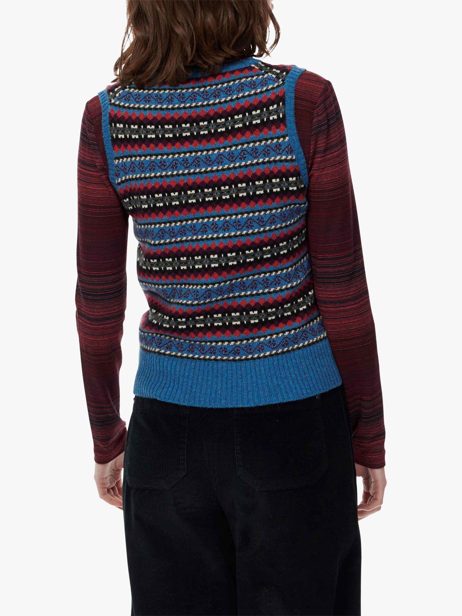 Brora Cashmere Fair Isle Tank Top in Blue Lyst