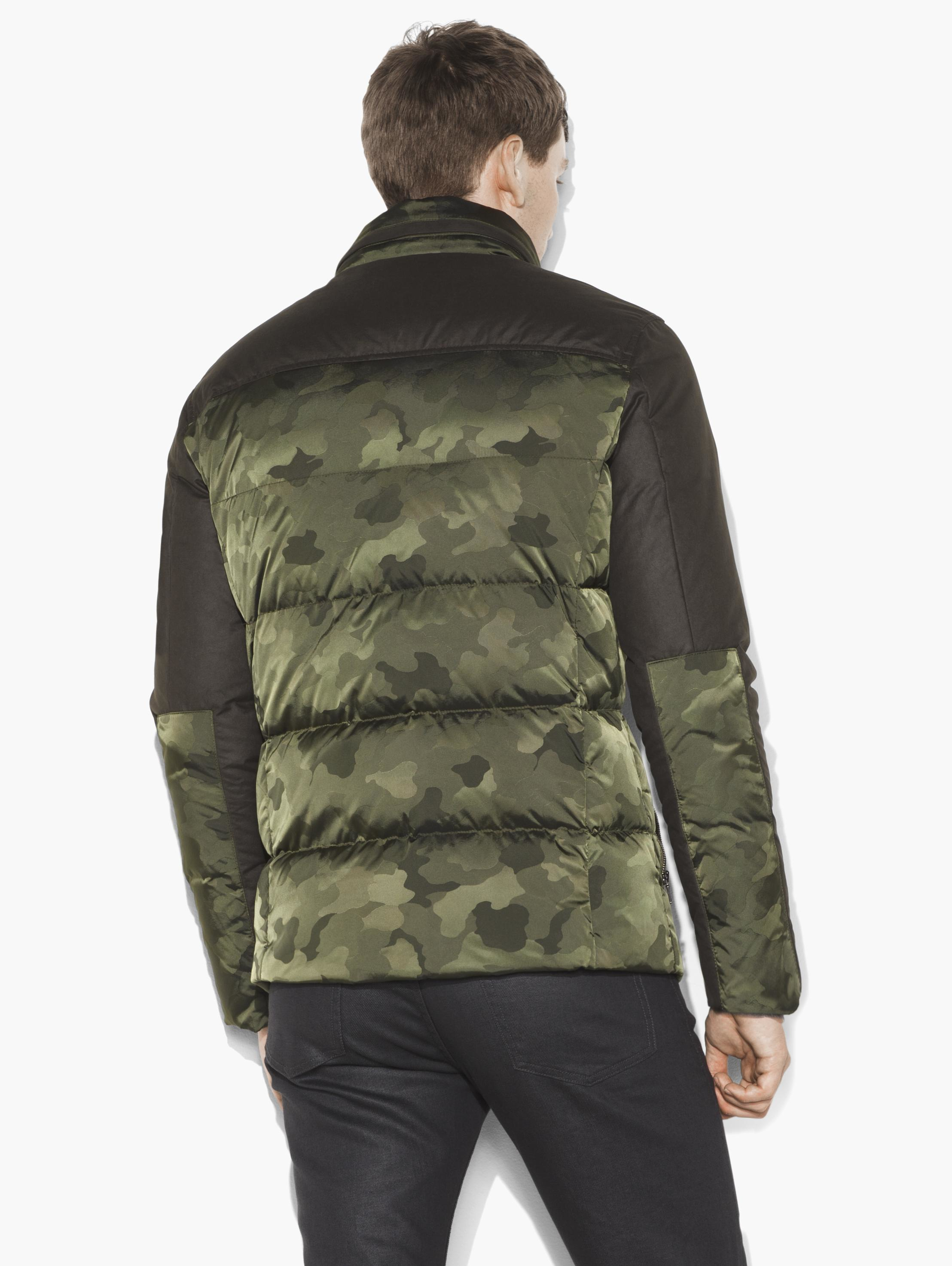 Lyst John Varvatos Camo Down Jacket in Green for Men