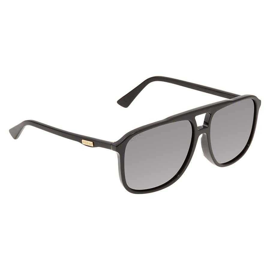 Gucci Grey Square Mens Sunglasses 001 60 In Blackgrey Gray For Men Lyst 