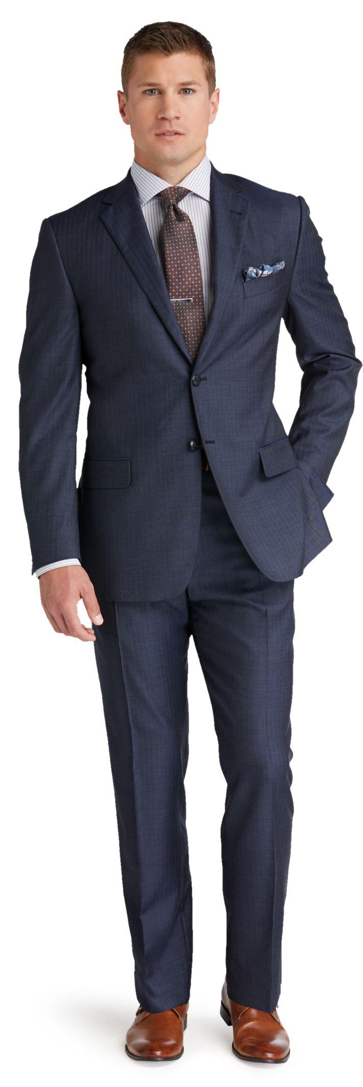 Lyst Jos. A. Bank Reserve 2 Button Plain Front Tailored Fit Med Blue