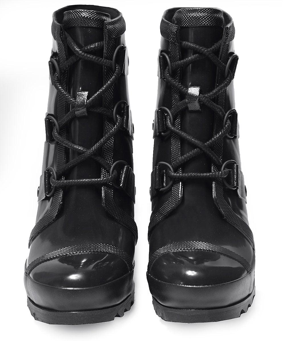 Lyst - Sorel Rubber Joan Wedge Rain Boots in Black
