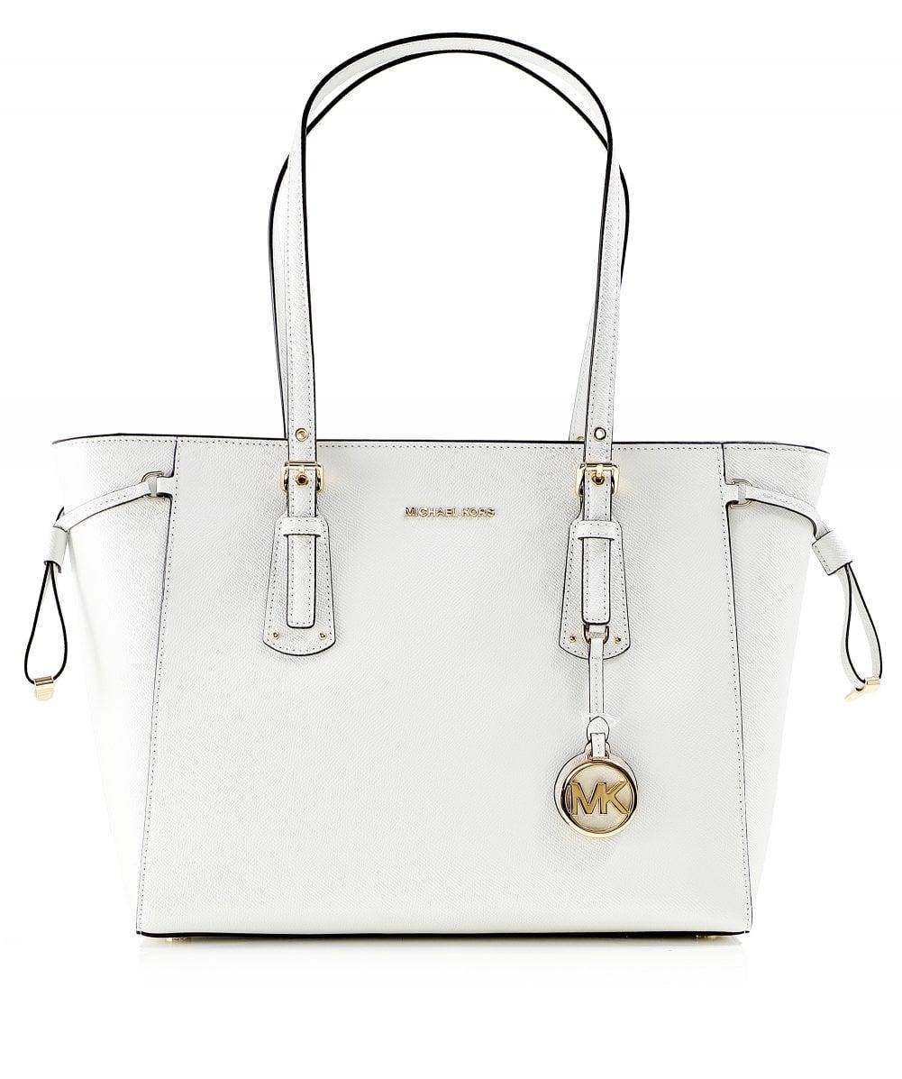 Lyst - MICHAEL Michael Kors Michael Kors Voyager Medium White Tote Bag ...