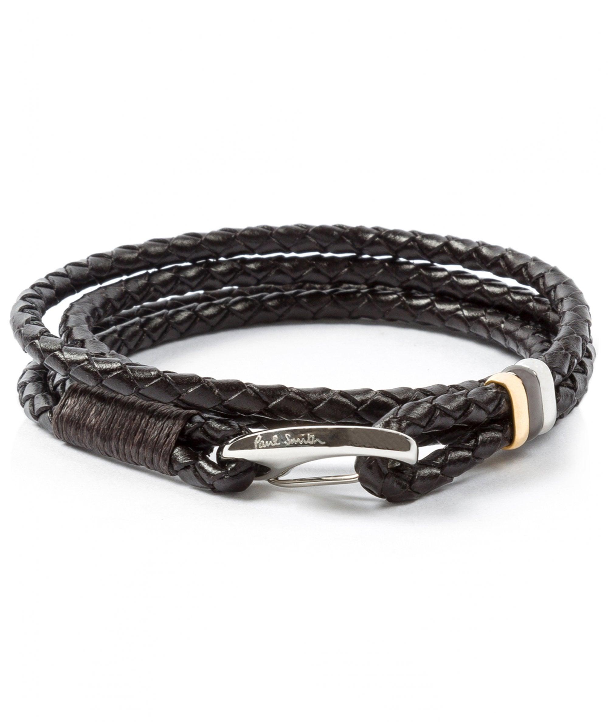 Lyst - Paul Smith Leather Wrap Bracelet in Brown for Men