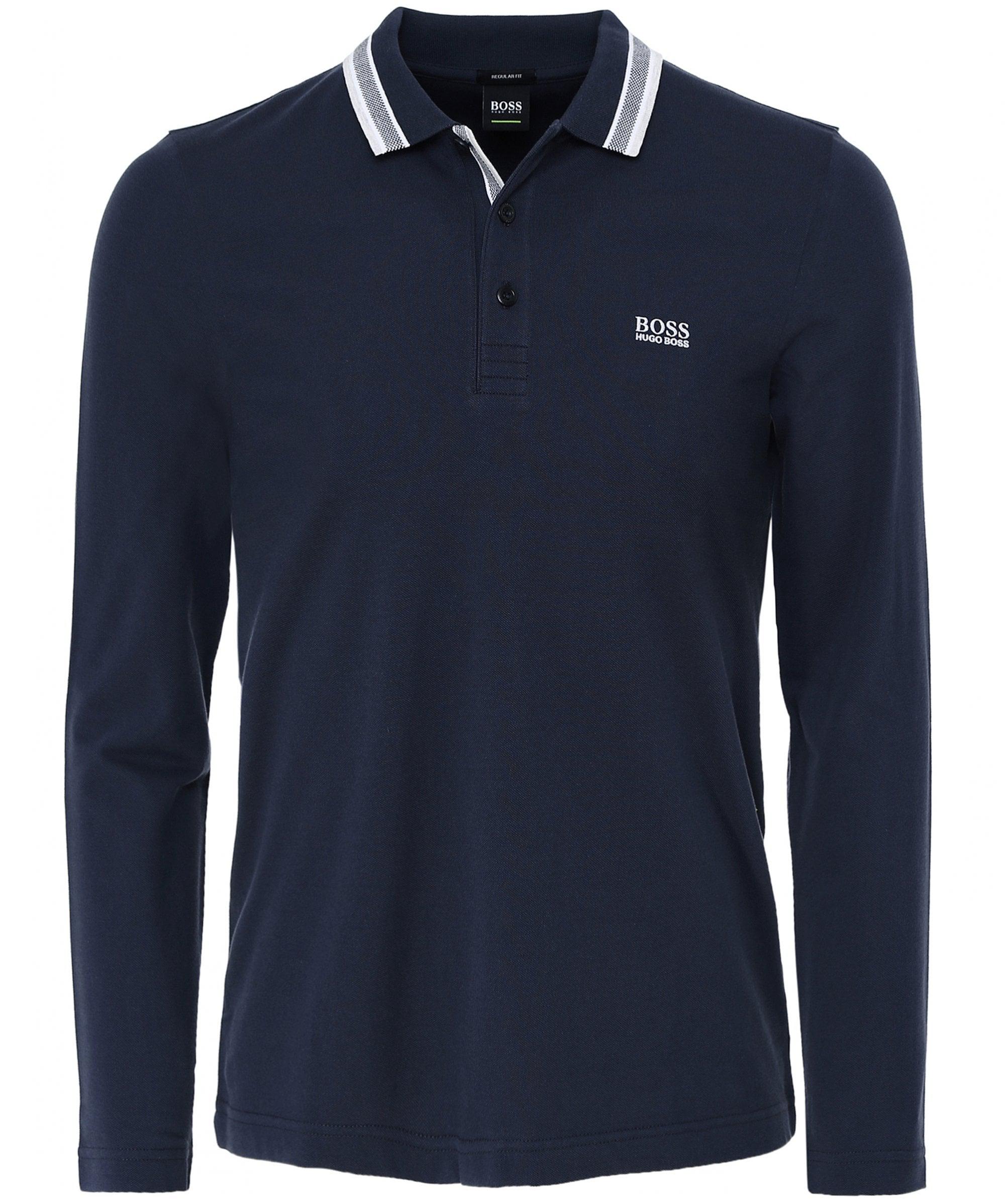 boss plisy long sleeve polo