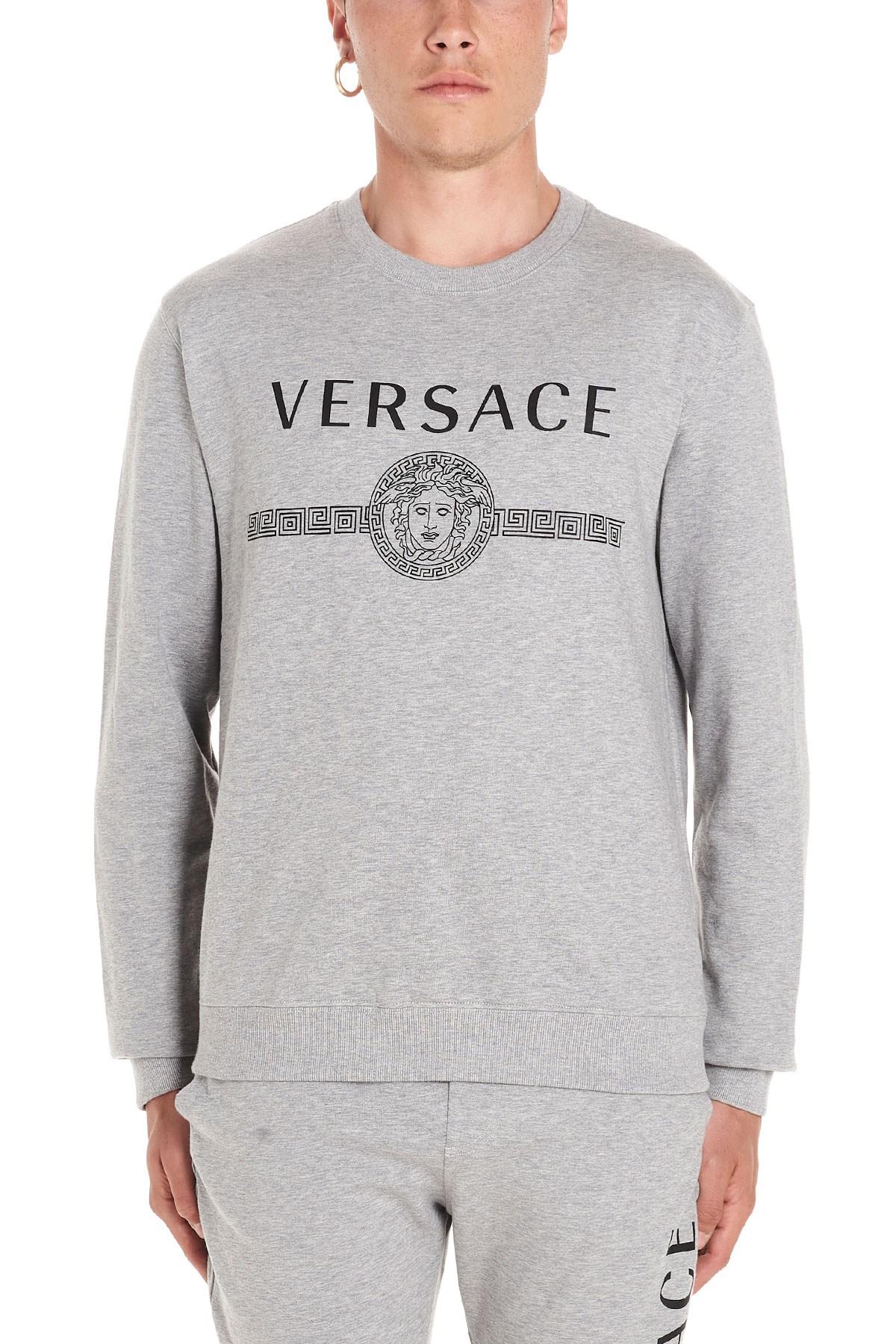 Versace Logo Sweatshirt in Gray for Men - Save 17% - Lyst