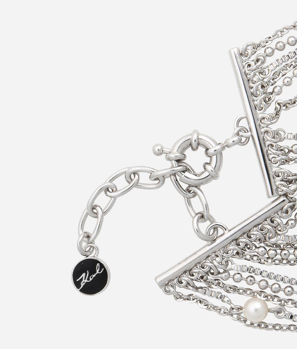 Lyst Karl Lagerfeld Bracelet Safety Pin Pearl In Metallic Gallery