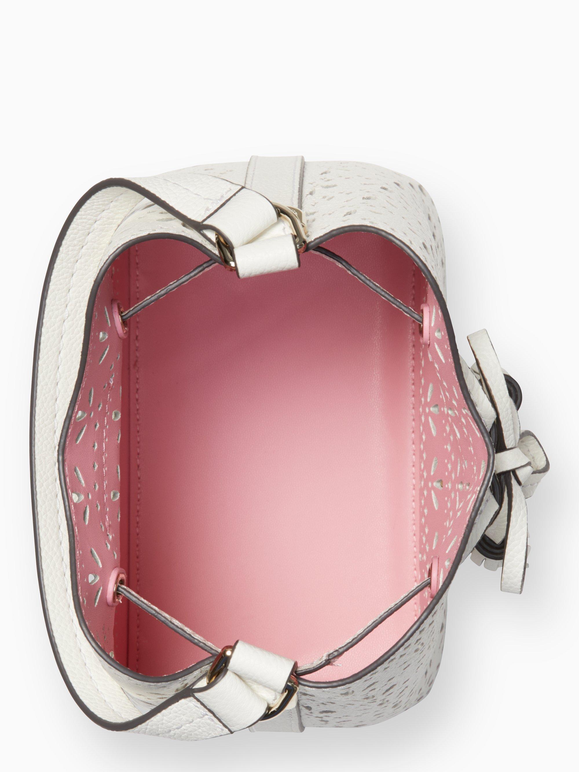 Kate Spade Hayes Perf Small Drawstring Bucket in White Lyst